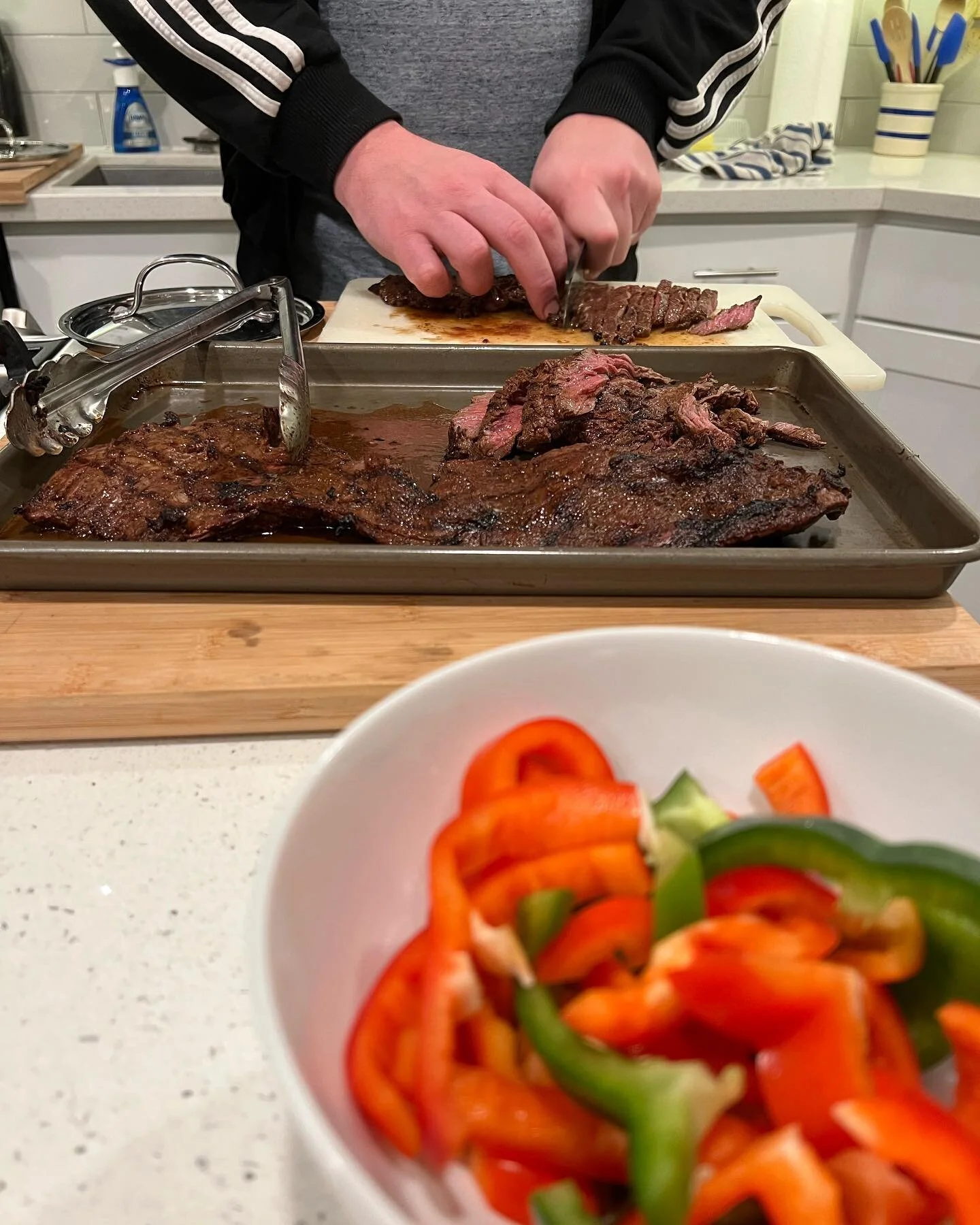 Fajitas on deck for dinner! What are you havin? #dinner #fajitas