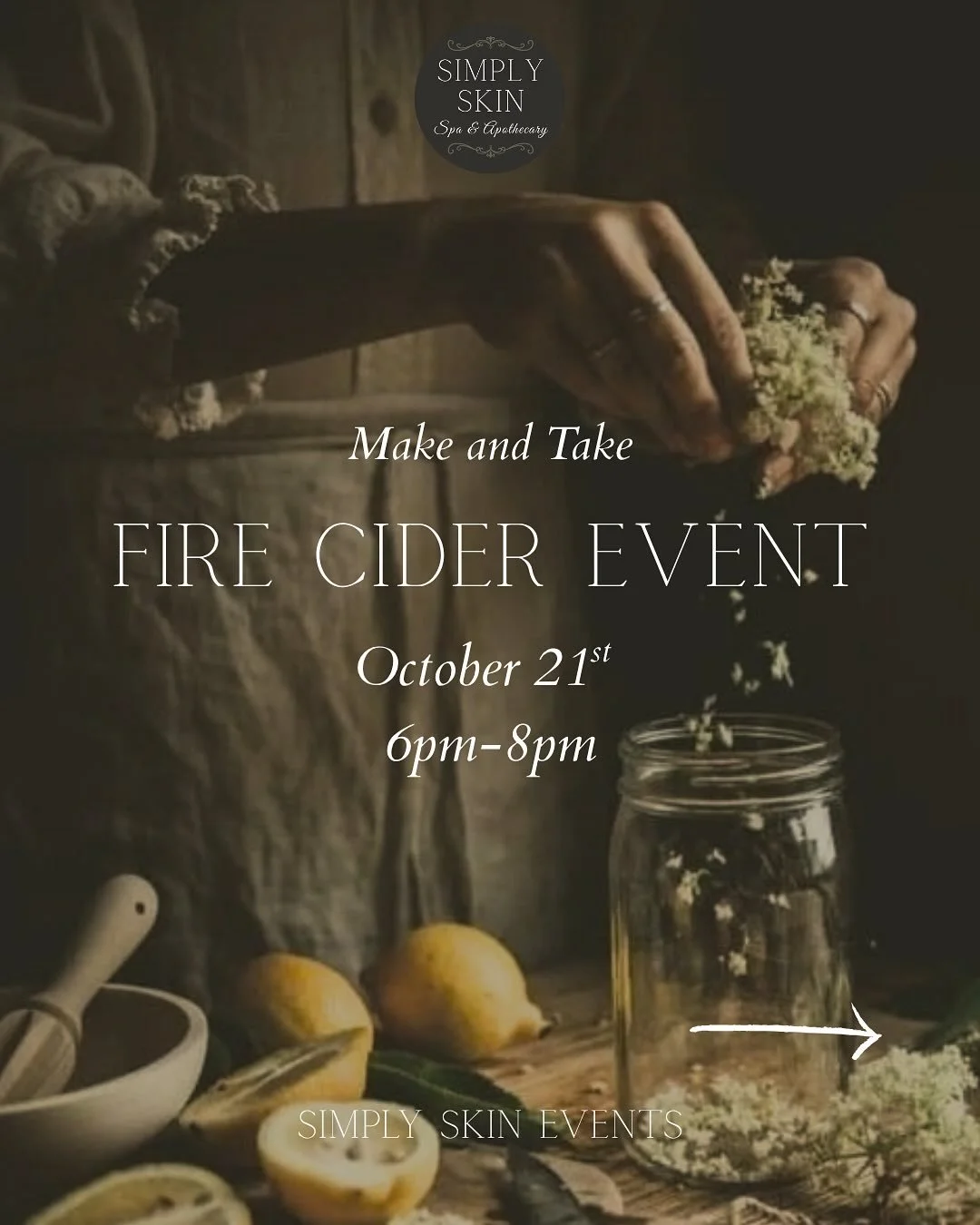 Let&rsquo;s boost your immunity this Cold season 🍁 naturally!! 
Join us for this in house event where we will make Fire Cider together and learn about its amazing properties 🌿&hearts;️

Call us to reserve your spot!