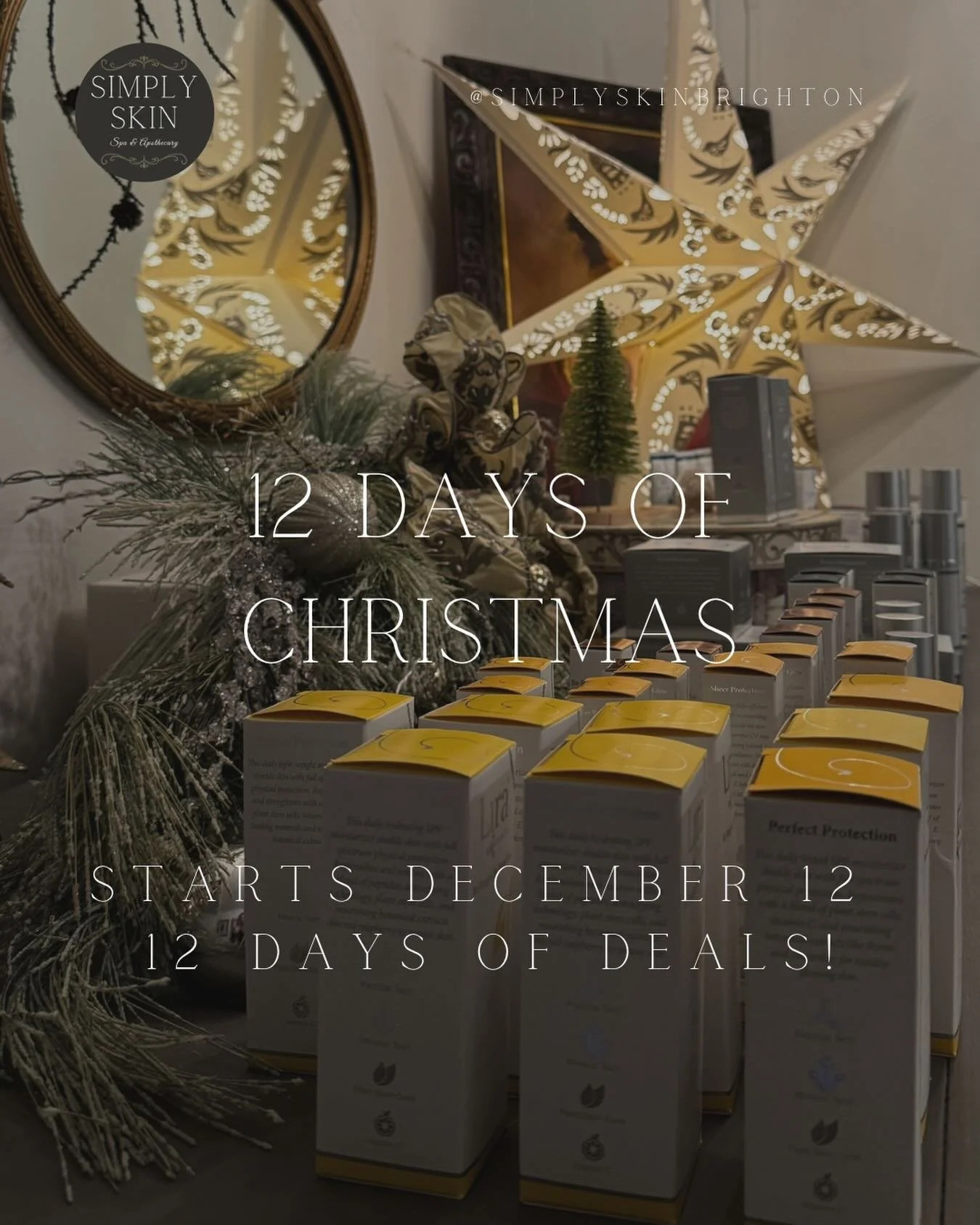 Kicking off TOMORROW ✨
It&rsquo;s our annual 12 Days of Christmas here at Simply Skin!

Enjoy 12 days of exclusive deals &mdash; online and in-store &mdash; with something special for everyone on your list. 🎁

Stay close to our socials each day to s