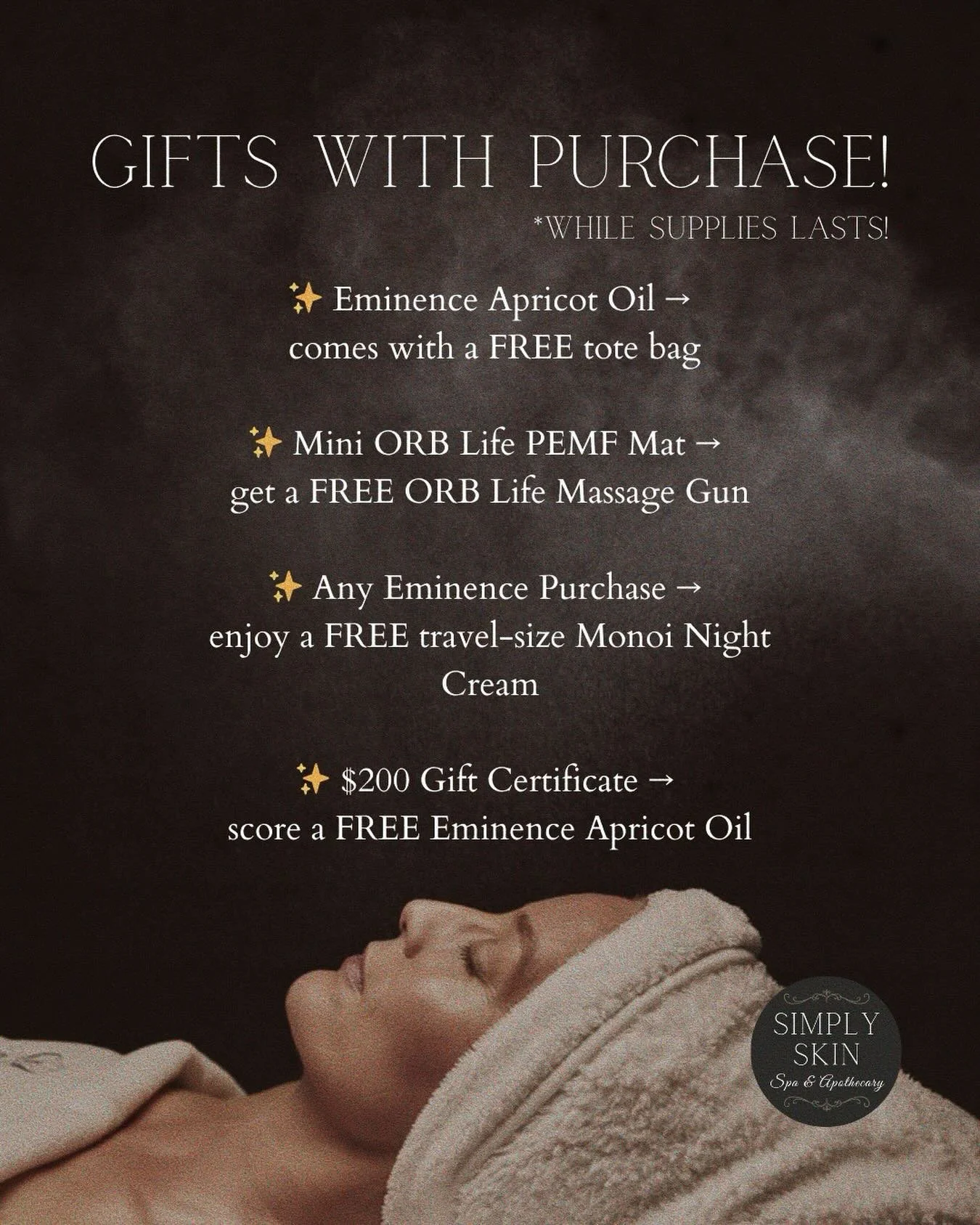 💖 Last-Minute Valentine&rsquo;s Gifts She&rsquo;ll Actually LOVE! 💖 we are sweetening your gift with extra goodies! 

Snag these sweet Gifts with Purchase before they&rsquo;re gone:
✨ Eminence Apricot Oil &rarr; comes with a chic tote bag ✨ Mini OR