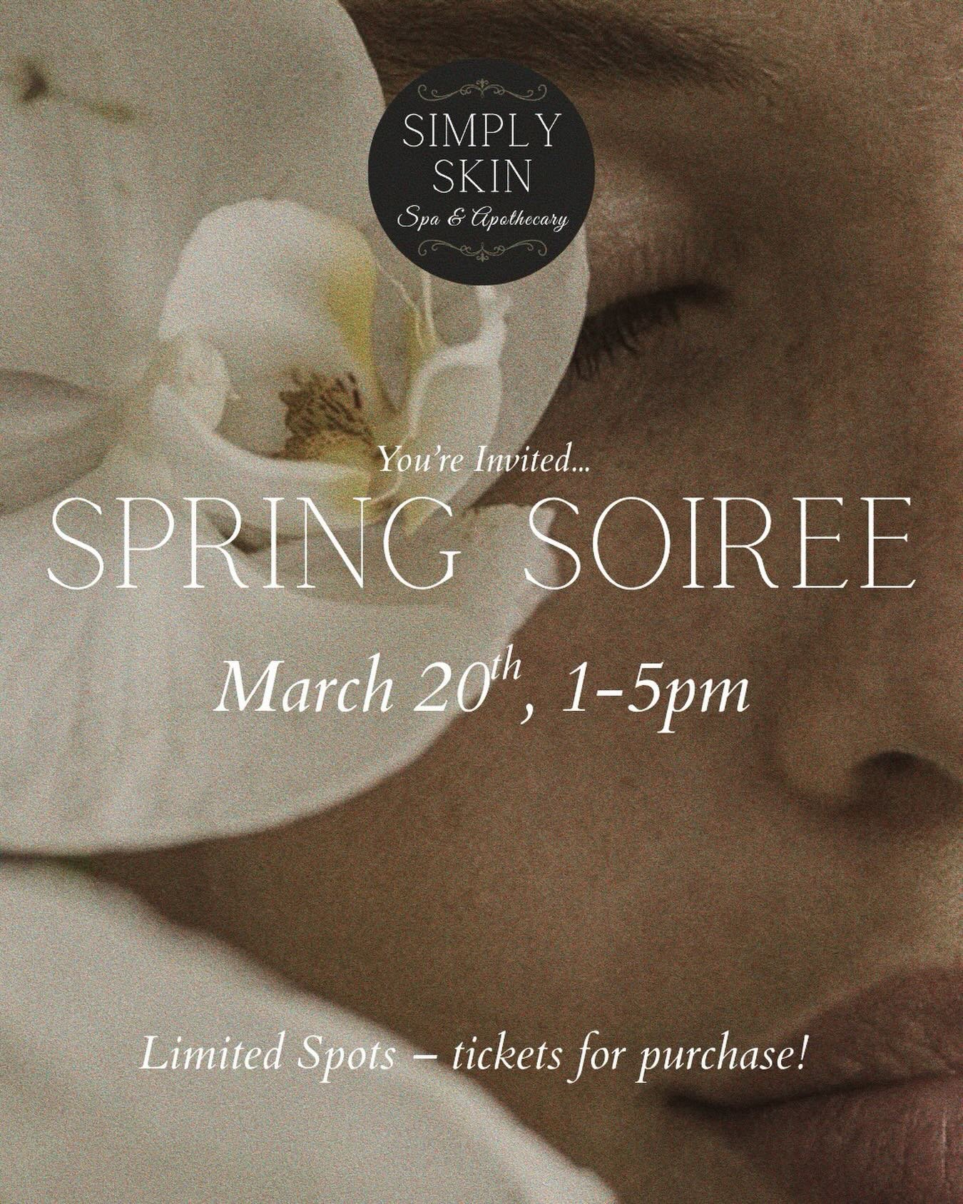 TOMORROW!!! 🌸 Spring Soir&eacute;e: The Equinox Experience

We just added more VIP tickets for this Friday at Simply Skin Spa &amp; Apothecary! Join us for an intimate equinox gathering featuring regenerative skincare, women&rsquo;s wellness educati