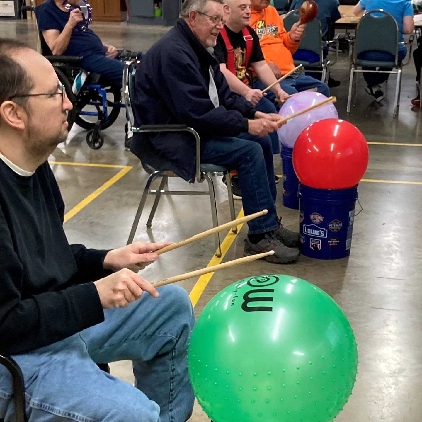 We tried something new - Cardio Drumming! It's a form of exercise that uses drumming movements. All you need are drumsticks, an exercise ball, and upbeat music. It's a great way to relieve stress and stay fit while having fun!