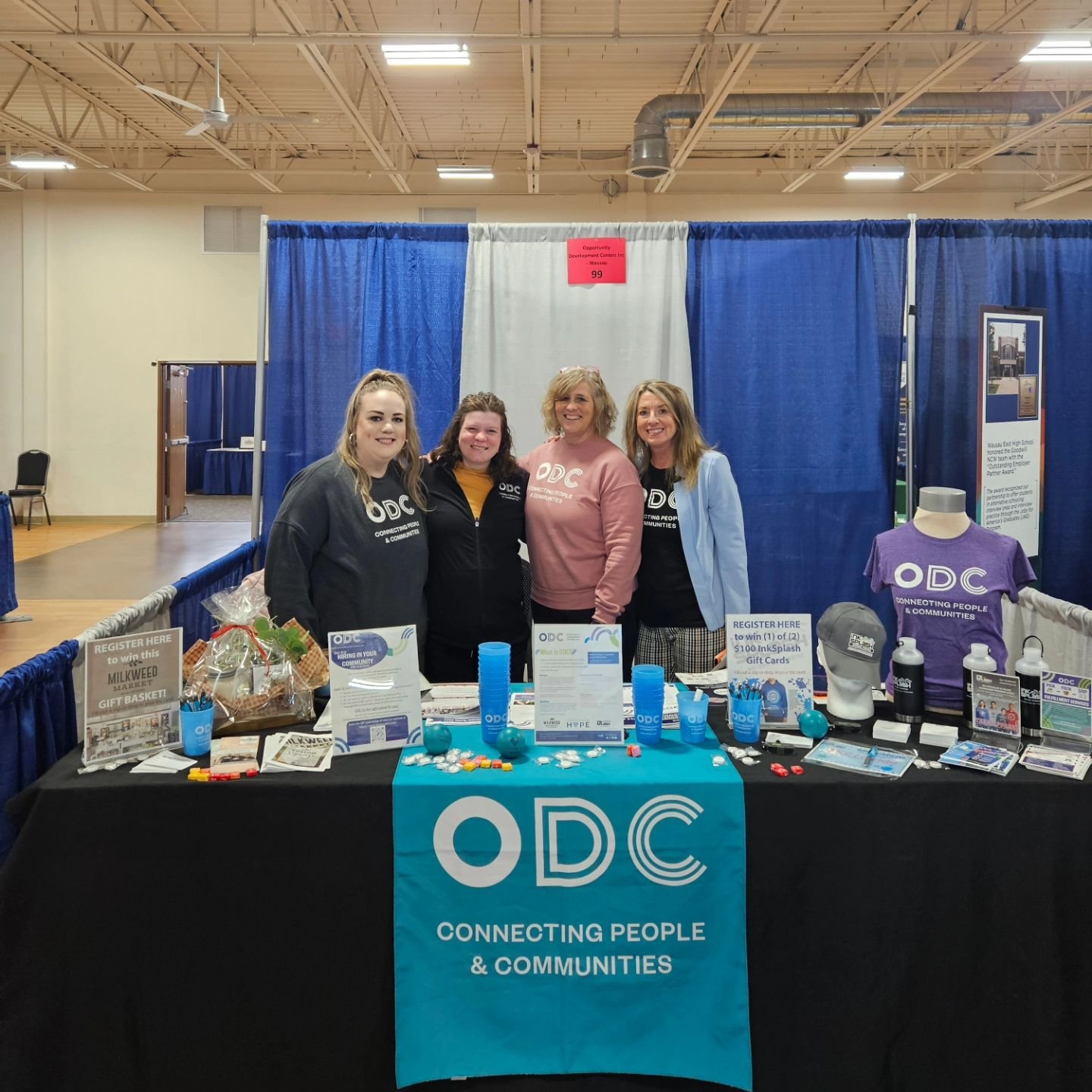 Stop by our booth today at @wausauchamber Business Expo! Put your name in our raffles for a chance to win a $100 @inksplashodc gift certificate and a @themilkweedmarket gift basket! We are having a great time and we will be here until 5, so stop by t