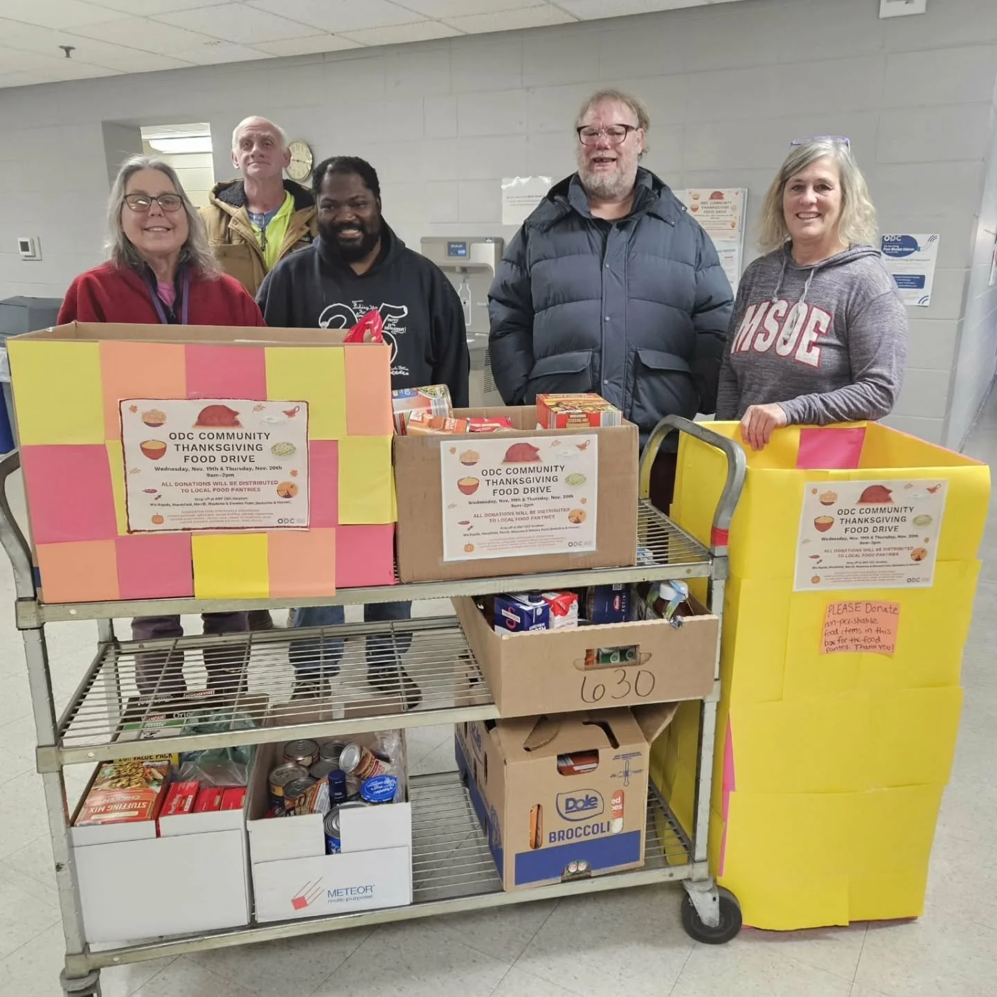 𝗧𝗛𝗔𝗡𝗞 𝗬𝗢𝗨 𝗦𝗢 𝗠𝗨𝗖𝗛 𝗧𝗢 𝗘𝗩𝗘𝗥𝗬𝗢𝗡𝗘 who donated to and participated in supporting our ODC Community Thanksgiving Food Drive! Because of the 𝗚𝗘𝗡𝗘𝗥𝗢𝗦𝗜𝗧𝗬 of our community members in Wisconsin Rapids, Marshfield, Merrill, Stev