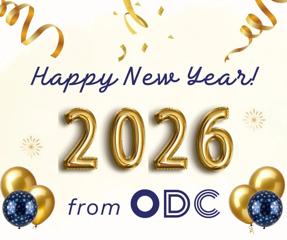 𝗛𝗔𝗣𝗣𝗬 𝗡𝗘𝗪 𝗬𝗘𝗔𝗥 from all of us at ODC! Just a reminder we are 𝗖𝗟𝗢𝗦𝗘𝗗 today (12/31) &amp; tomorrow (1/1). We are grateful for all of you and look forward to sharing another wonderful year together!