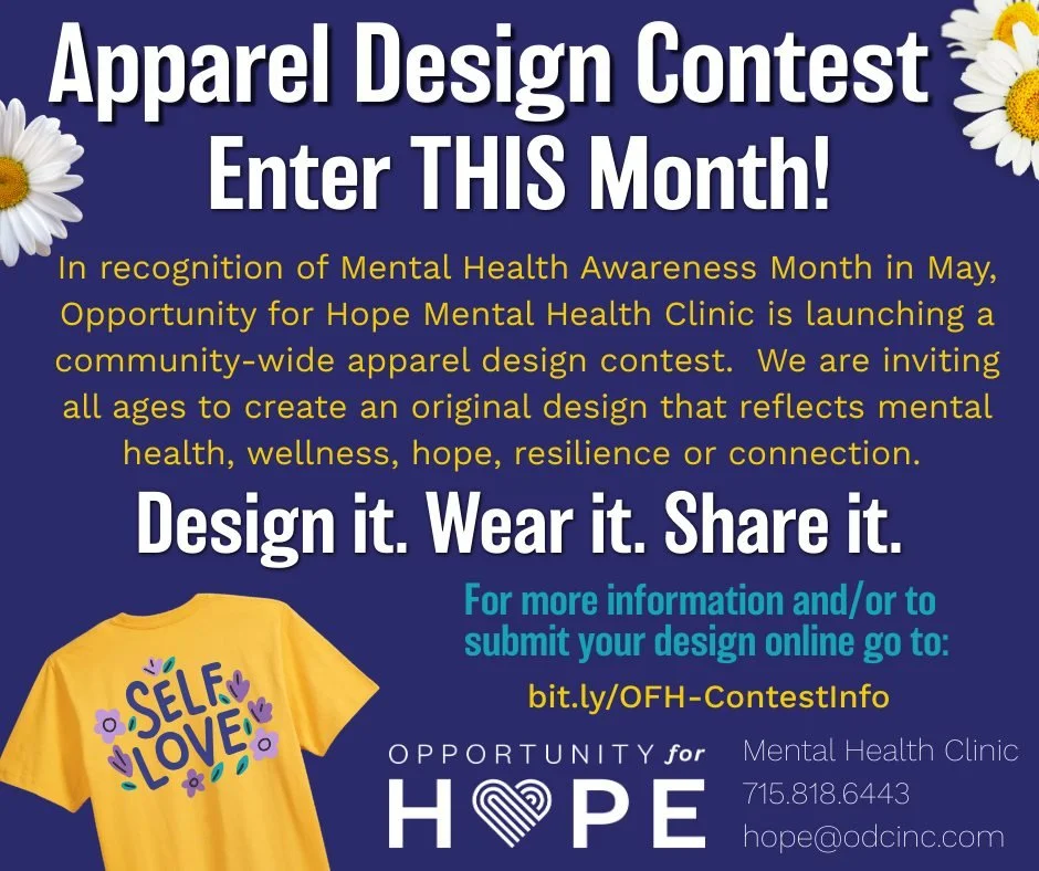 𝗚𝗲𝘁 𝘁𝗵𝗼𝘀𝗲 𝗰𝗿𝗲𝗮𝘁𝗶𝘃𝗲 𝗷𝘂𝗶𝗰𝗲𝘀 𝗴𝗼𝗶𝗻𝗴 and enter our Apparel Design Contest! 💛💙
Learn more by clicking HERE:  https://www.odcinc.com/opportunity-for-hope-apparel-design-contest