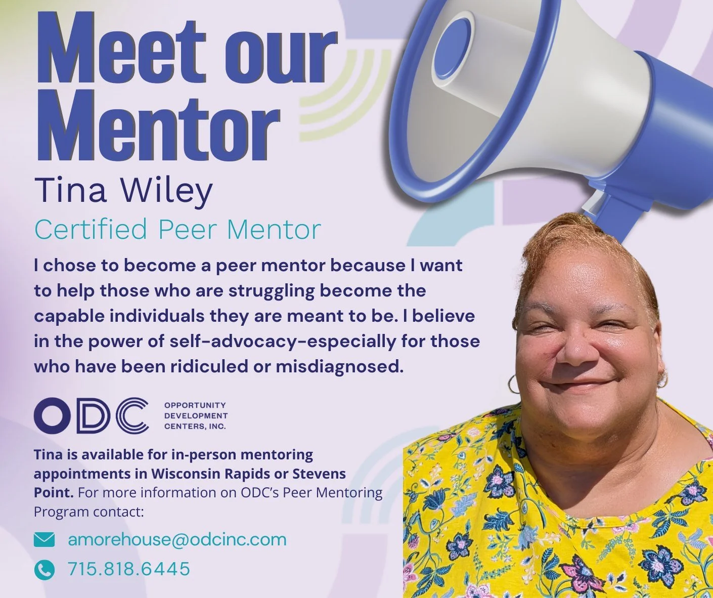 Meet one of our ODC Peer Mentors, 𝗧𝗜𝗡𝗔! She is passionate about helping those who are struggling to find their voice and 𝘀𝘂𝗽𝗽𝗼𝗿𝘁 𝘁𝗵𝗲𝗺 𝘁𝗼 𝗯𝗲𝗰𝗼𝗺𝗲 𝘁𝗵𝗲 𝗰𝗮𝗽𝗮𝗯𝗹𝗲 𝗶𝗻𝗱𝗶𝘃𝗶𝗱𝘂𝗮𝗹𝘀 𝘁𝗵𝗲𝘆 𝗮𝗿𝗲 𝗺𝗲𝗮𝗻𝘁 𝘁𝗼 𝗯𝗲! 
