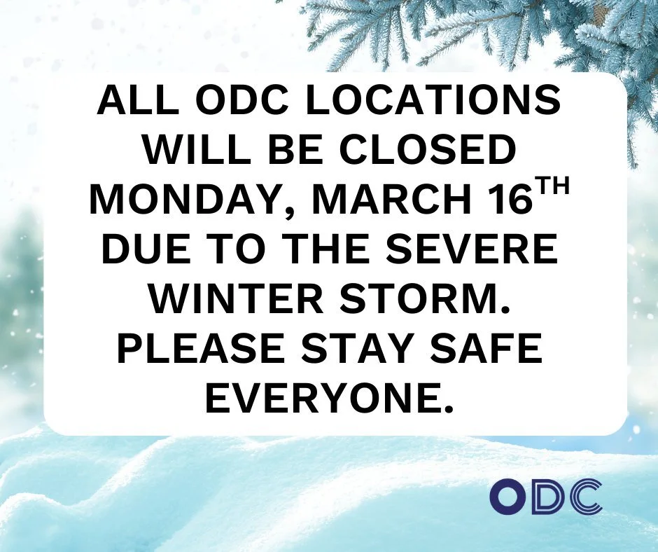 𝗔𝗟𝗟 𝗢𝗗𝗖 𝗟𝗢𝗖𝗔𝗧𝗜𝗢𝗡𝗦 𝗪𝗜𝗟𝗟 𝗕𝗘 𝗖𝗟𝗢𝗦𝗘𝗗 𝗧𝗢𝗠𝗢𝗥𝗥𝗢𝗪 - (𝗠𝗢𝗡𝗗𝗔𝗬, 𝗠𝗔𝗥𝗖𝗛 𝟭𝟲𝗧𝗛) 𝗗𝗨𝗘 𝗧𝗢 𝗧𝗛𝗘 𝗦𝗘𝗩𝗘𝗥𝗘 𝗪𝗜𝗡𝗧𝗘𝗥 𝗦𝗧𝗢𝗥𝗠. 
𝗣𝗟𝗘𝗔𝗦𝗘 𝗦𝗧𝗔𝗬 𝗦𝗔𝗙𝗘 𝗘𝗩𝗘𝗥𝗬𝗢𝗡𝗘.