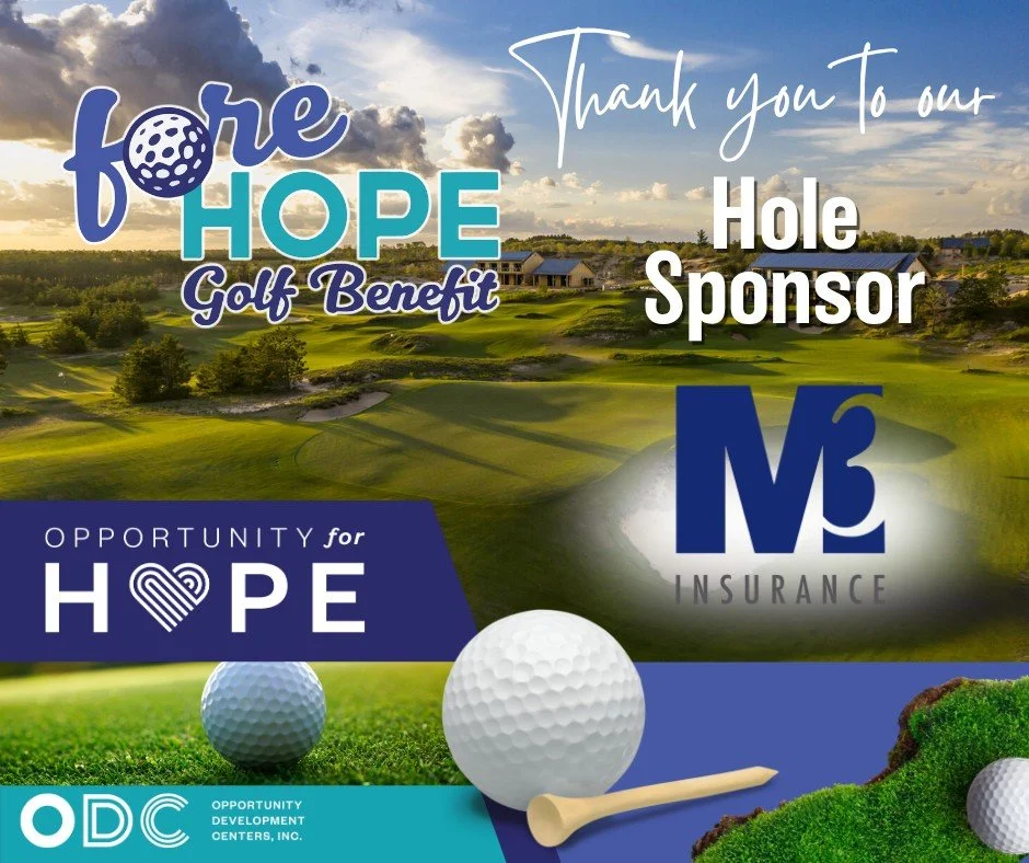 𝗢𝘂𝗿 𝗙𝗢𝗥𝗘 𝗛𝗢𝗣𝗘 𝗚𝗼𝗹𝗳 𝗕𝗲𝗻𝗲𝗳𝗶𝘁 at Sand Valley is coming up May 28th.  We want to take a moment to thank one of our HOLE SPONSORS, M3 Insurance. Because of their generous support, mental health services will be more accessible to tho