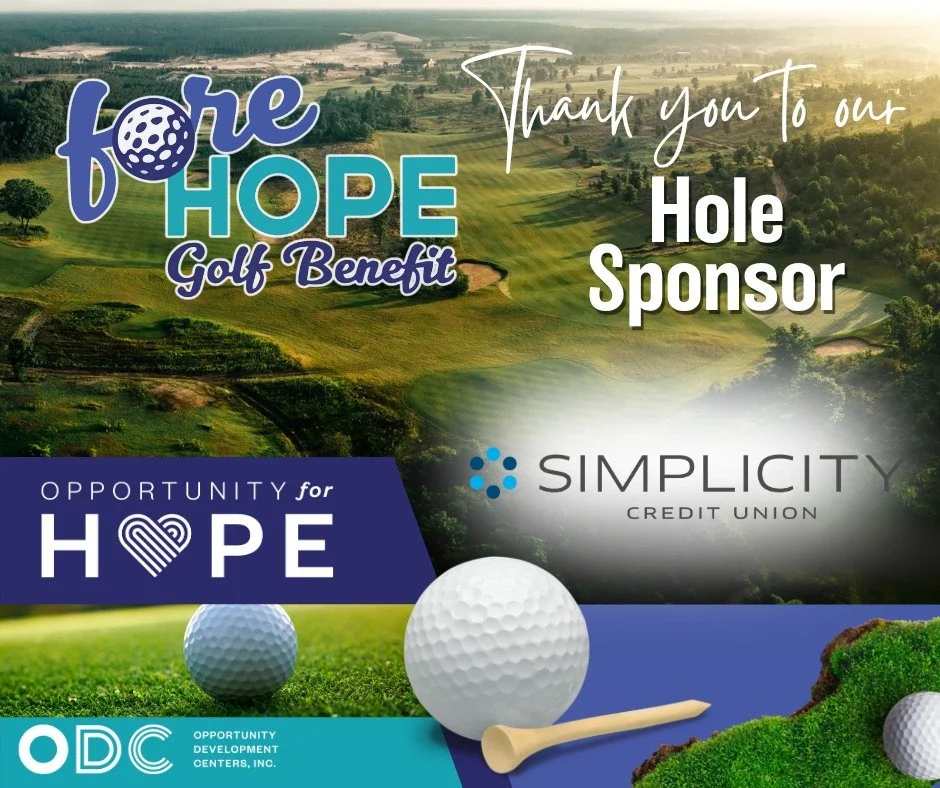 We are SO excited about our 𝗙𝗢𝗥𝗘 𝗛𝗢𝗣𝗘 𝗚𝗼𝗹𝗳 𝗕𝗲𝗻𝗲𝗳𝗶𝘁 at Sand Valley coming up May 28th.  We want to take a moment to thank one of our HOLE SPONSORS, Simplicity Credit Union. Because of their generous support, mental health services w