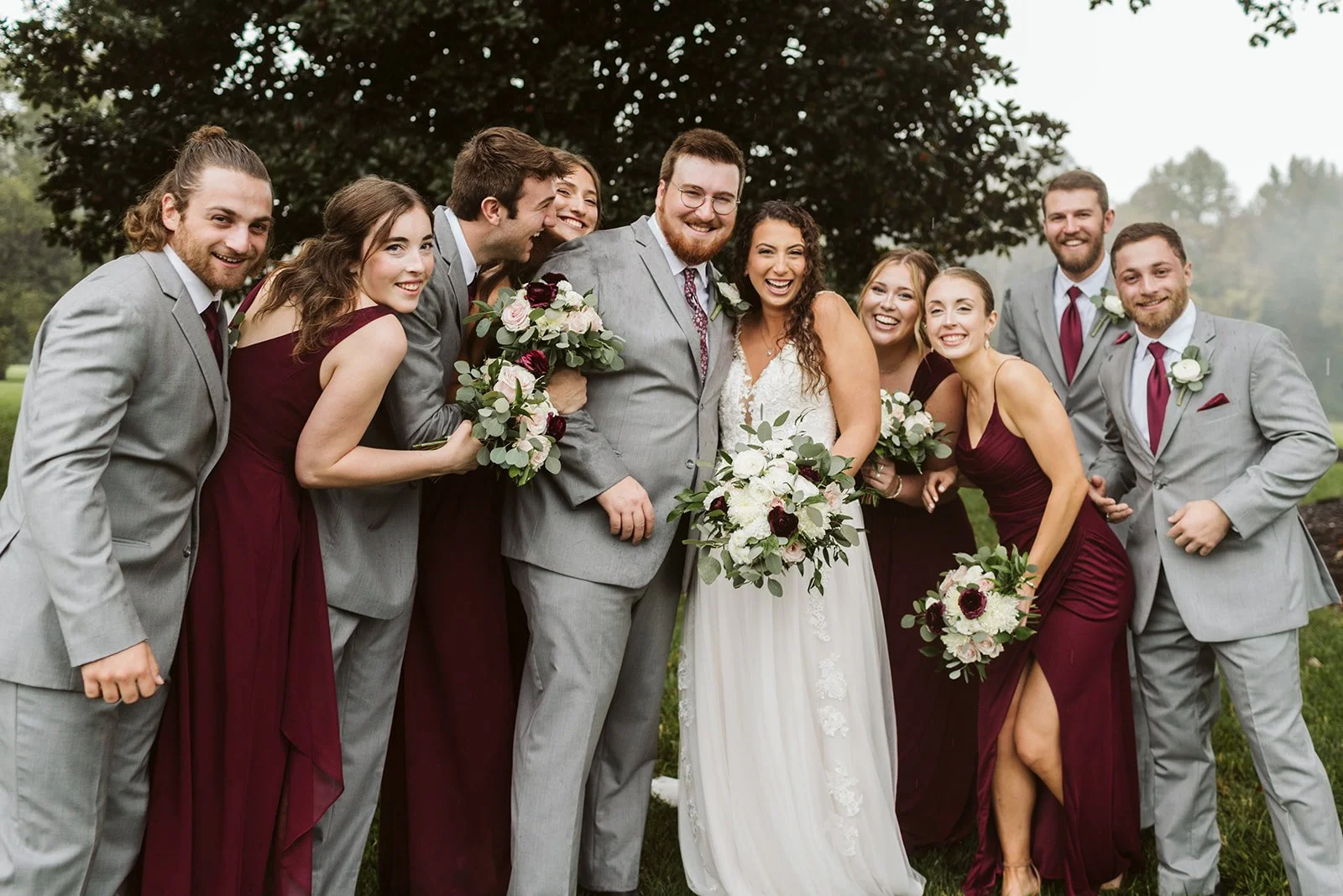 Monica and Jacob with wedding party