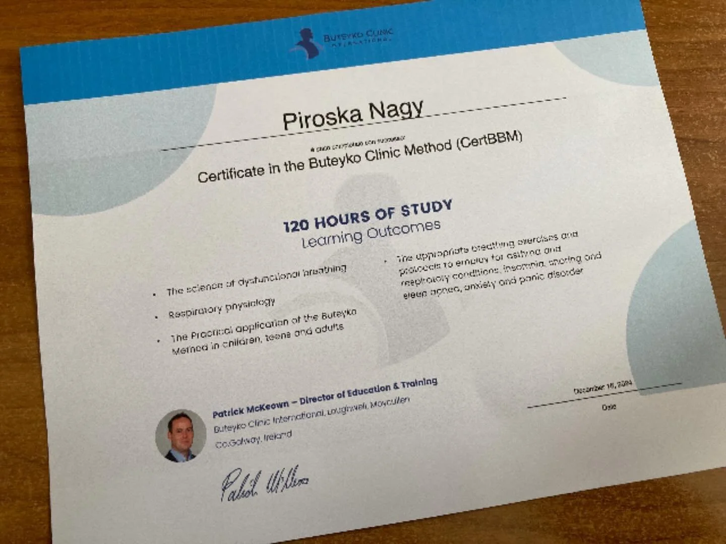 🌟 Exciting News! 🌟
I&rsquo;m thrilled to share that I&rsquo;ve officially received my Certificate in the Buteyko Clinic Method! 🎉

This incredible journey has deepened my understanding of breathwork and its profound impact on health and well-being