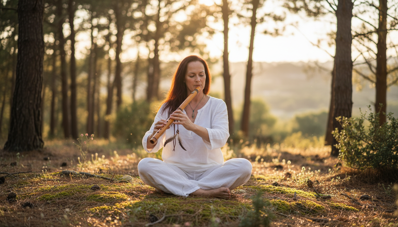 Shakti Akasha with Flute in Pinewood