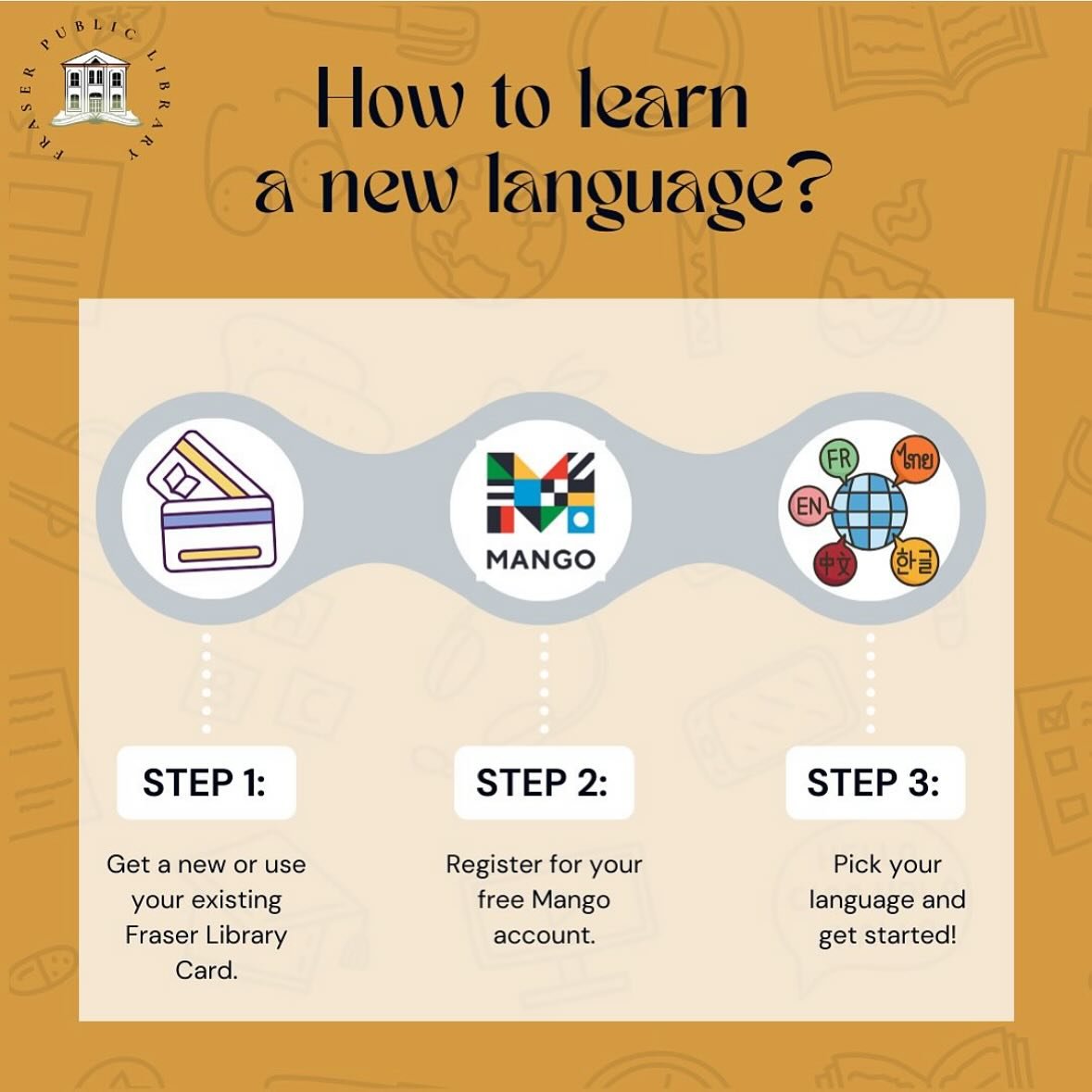 We&rsquo;ll be closed for the long weekend but don&rsquo;t forget about our online resources! Learn a new language for free with Mango Languages. Whether you&rsquo;re dreaming of traveling, looking to connect with your heritage, or just want to broad