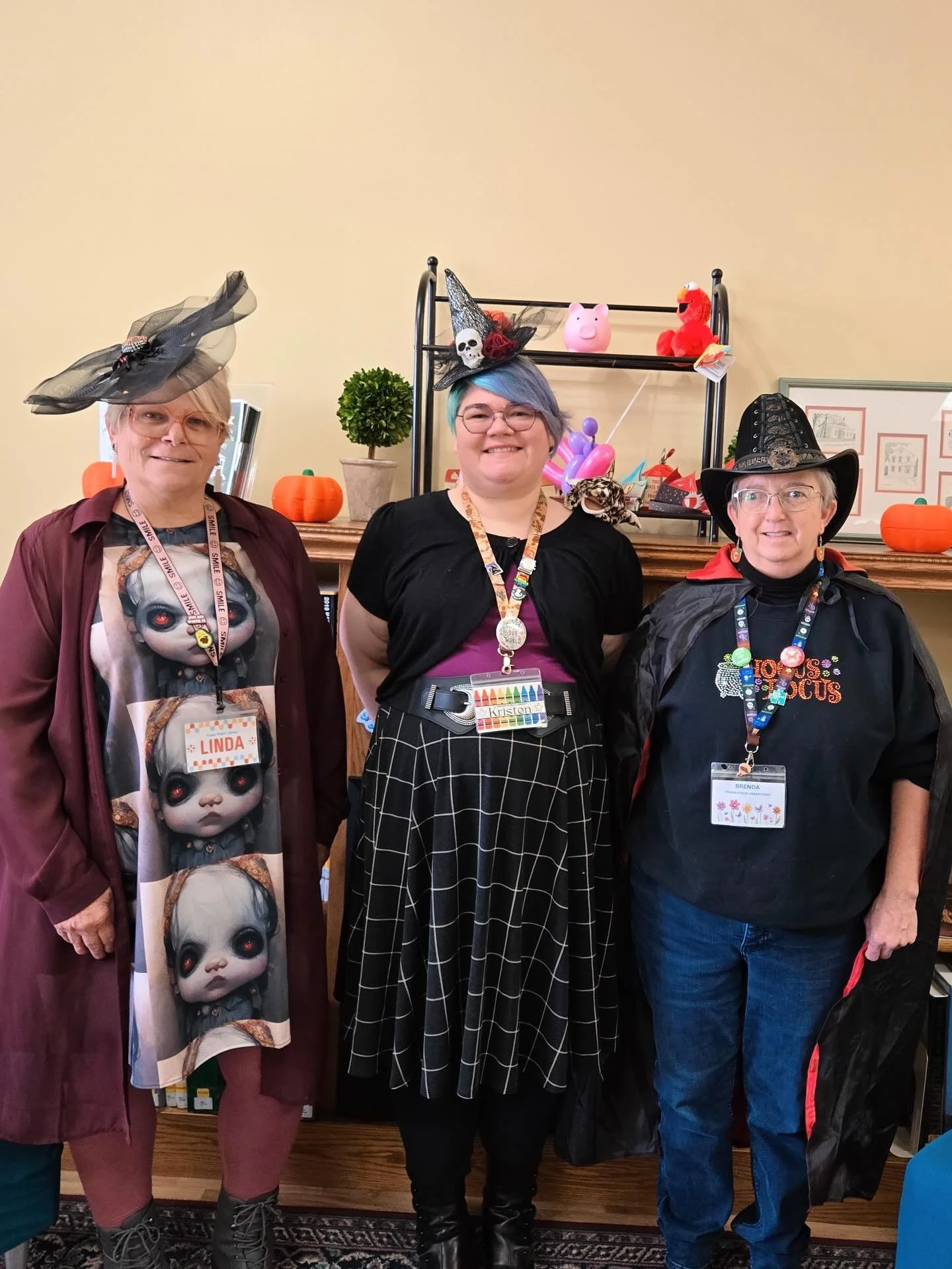 The Fraser Public Library team is getting into the Halloween spirit! 🎃 Wishing everyone a safe and fun weekend filled with treats, laughter, and just the right amount of spookiness. Happy Halloween, Fraser!