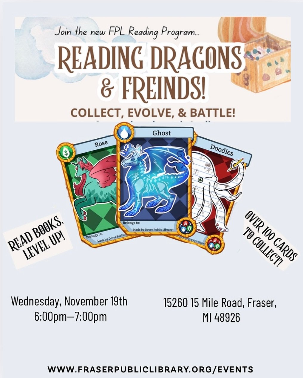 🐉 Reading Dragons Hour! 📚 Get ready for some Dragon-sized fun! Our next Reading Dragons event is happening this Wednesday, and we can&rsquo;t wait to see you!

Whether you&rsquo;re working on earning your monthly cards by reading right here in the 