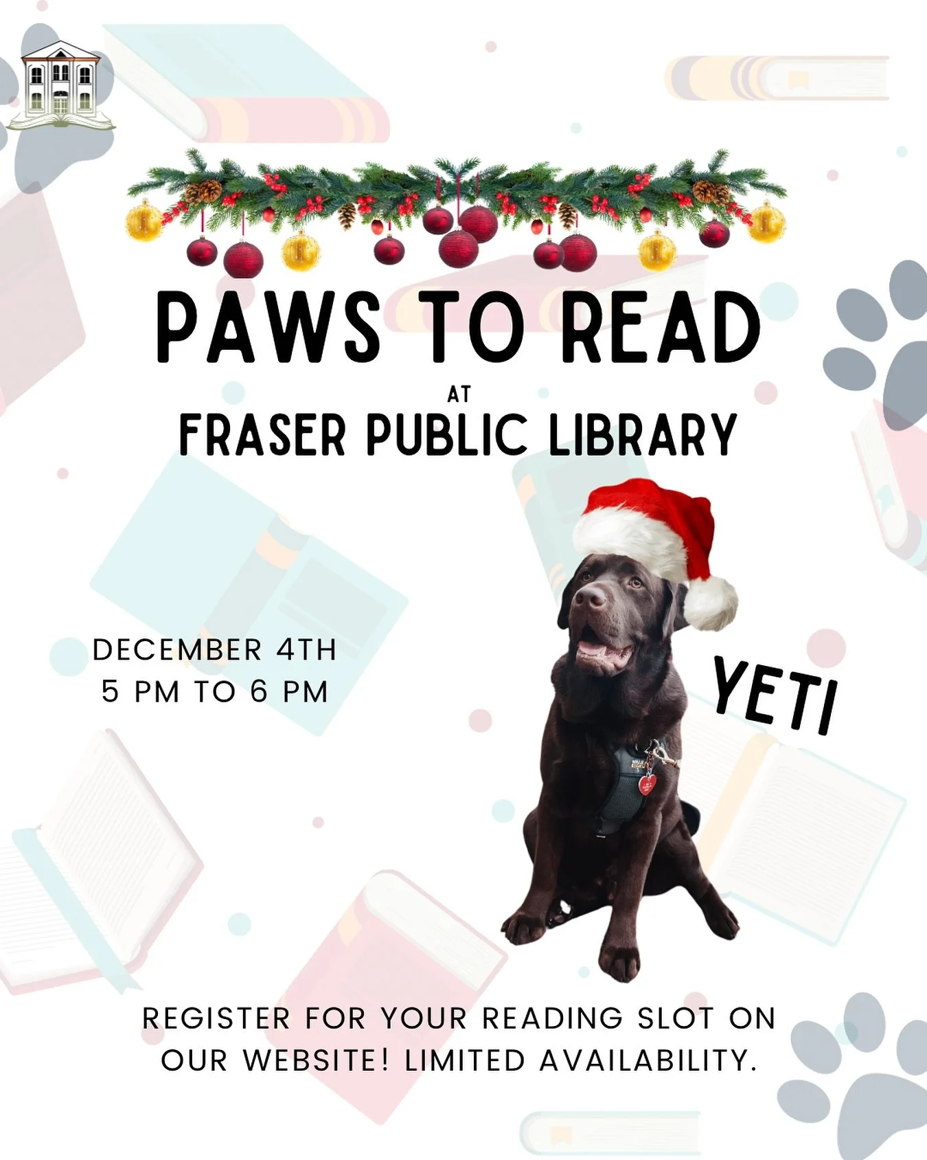 🌟 The Best Listener Has Four Paws! 🐾

If your child needs a boost in reading confidence,  join our unique Therapy Dog Reading Sessions!

Reading out loud is easier when your audience is a gentle, non judgmental certified therapy dog. This one-on-on