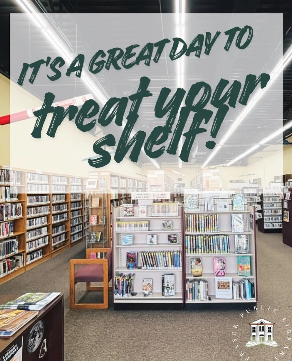 Who says retail therapy has to be expensive? 🛍️❌

At Fraser Public Library, you can browse thousands of titles, fill your bag, and head home with a fresh haul; all for free with your library card. It&rsquo;s a great day to walk the stacks and find y