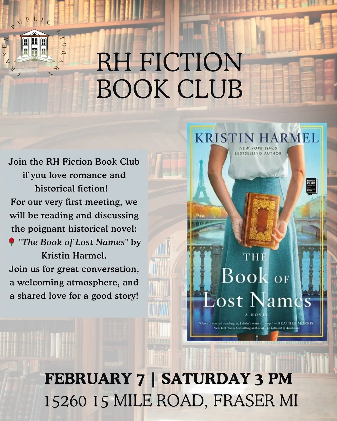 New Club Alert! 🚨 Join us for the very first sessions of our RH Book Club! If you love sweeping historical settings or heart warming romance, you&rsquo;ve found your tribe. We focus on the lighter side of fiction, providing a space for connection an