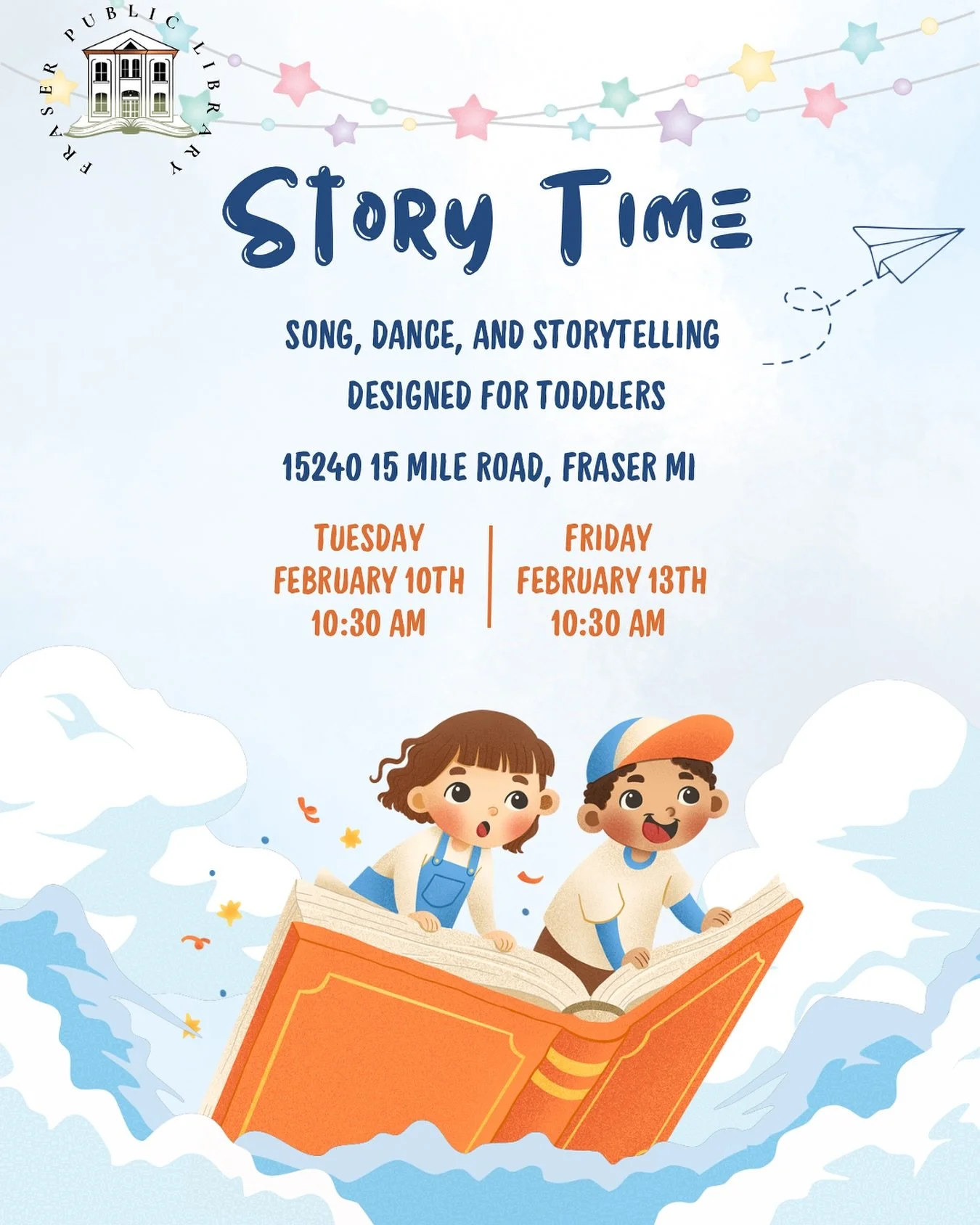 Morning Story Time is back! Join Miss Kristen every Tuesday and Friday morning for a half-hour of songs, dances, and great books.

Whether we&rsquo;re exploring &ldquo;Hugs &amp; Kisses&rdquo; or getting messy with &ldquo;Dirt &amp; Mud,&rdquo; there