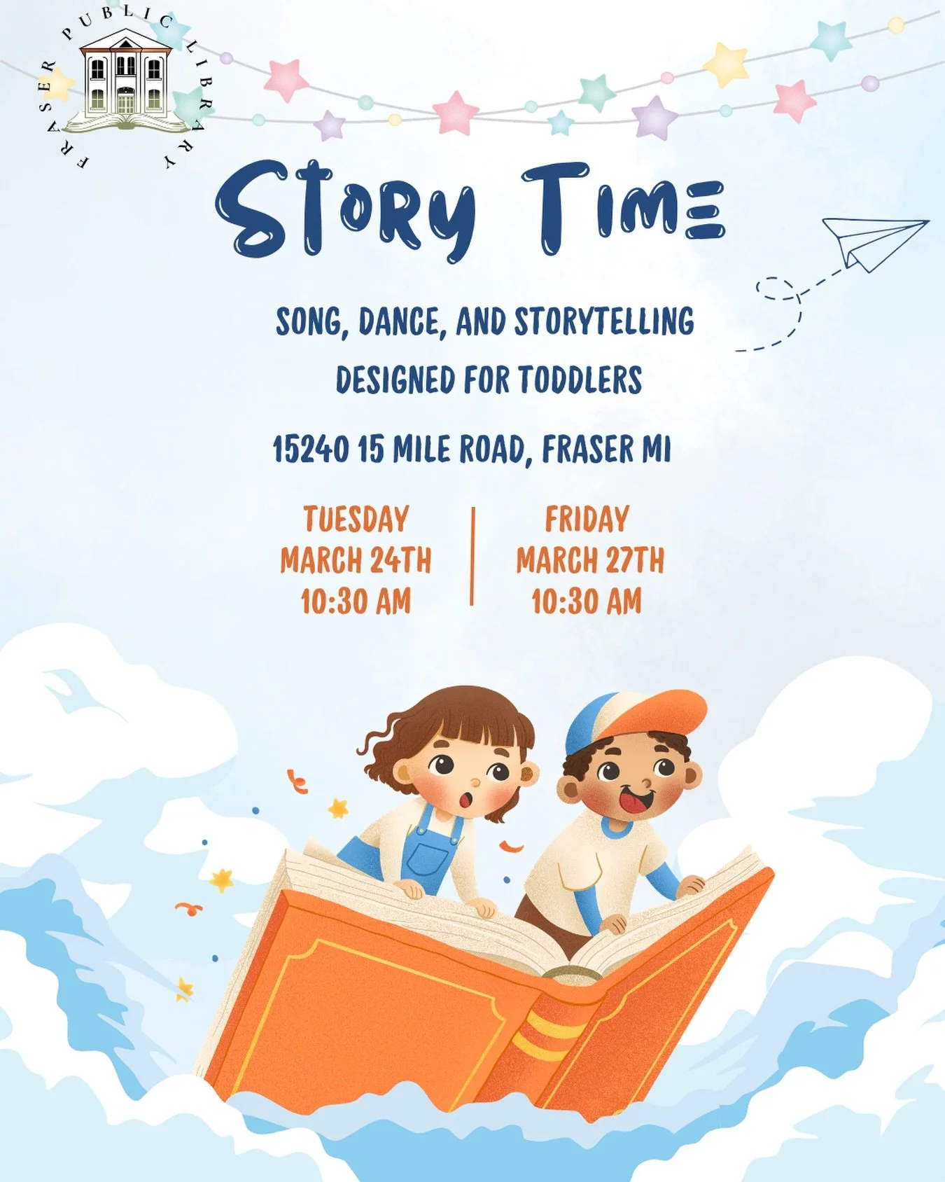 🎶 Sing, dance, and bounce into reading! 💃✨

Join Miss Kristen for Story Time every Tuesday and Friday morning this winter! ❄️ Designed specifically for our tiniest patrons, these sessions are the perfect way to build early literacy skills through p