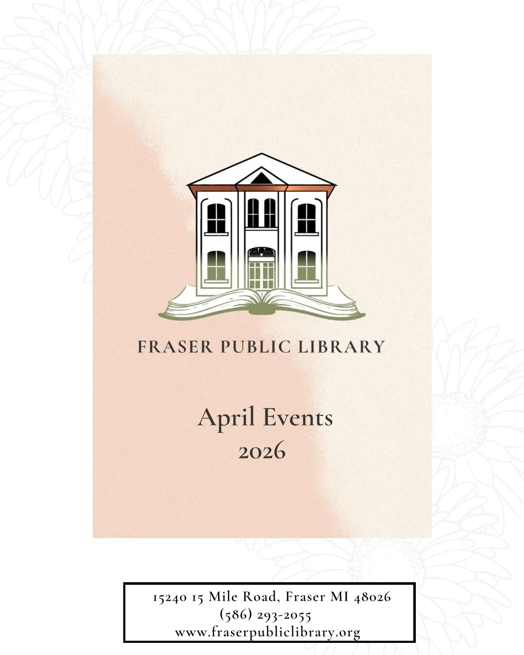 🌸 April at Fraser Public Library 🌸

Spring has arrived, and so has a brand new month of opportunities at your library! Whether you&rsquo;re looking for a quiet place to read, a fun program to attend, or just a cozy spot to spend an afternoon, we&rs