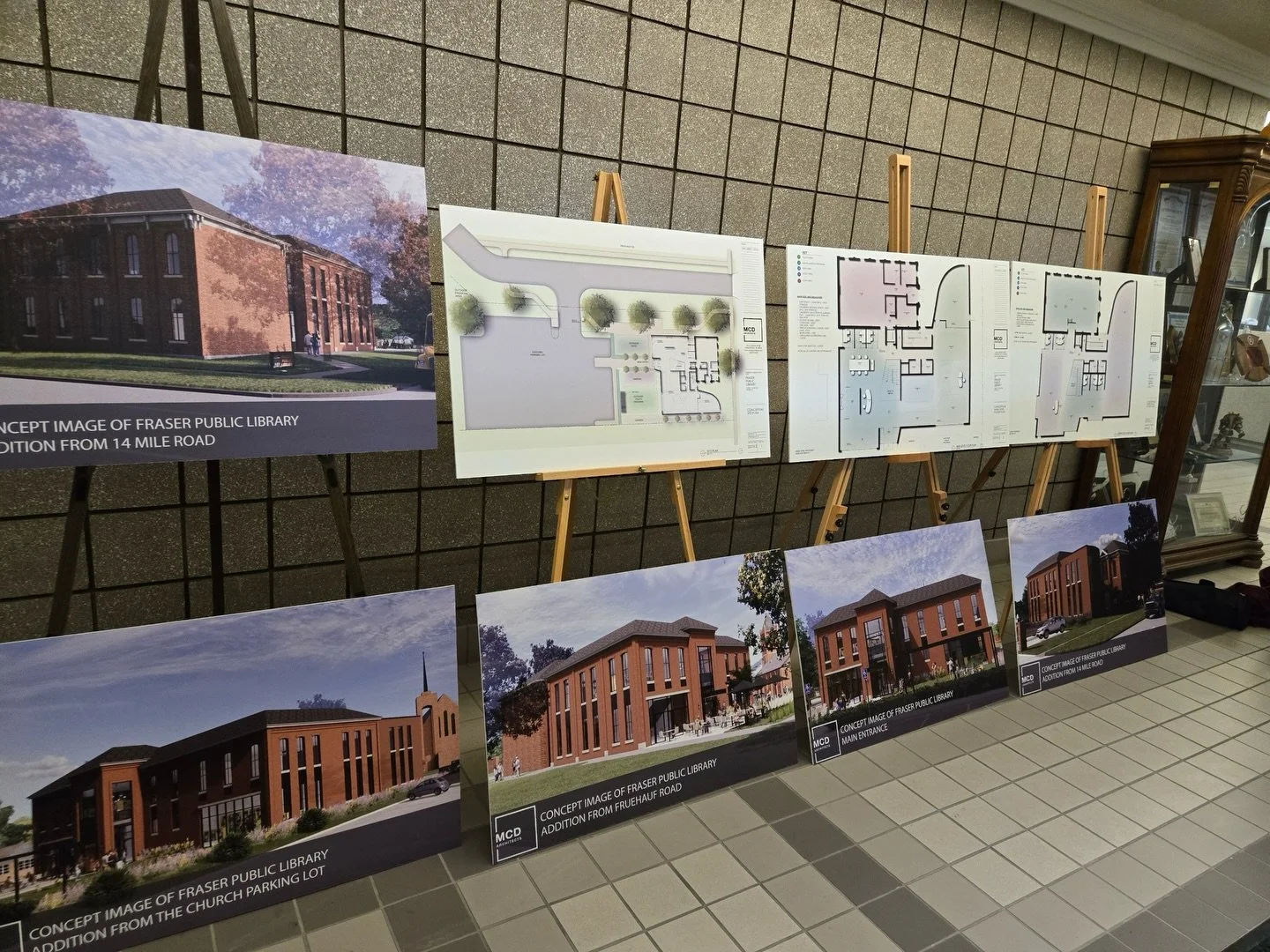 The digital concept renderings for the new Fraser Public Library building are displayed at Fraser City Hall and at Fraser Public Library for patrons and residents to view!