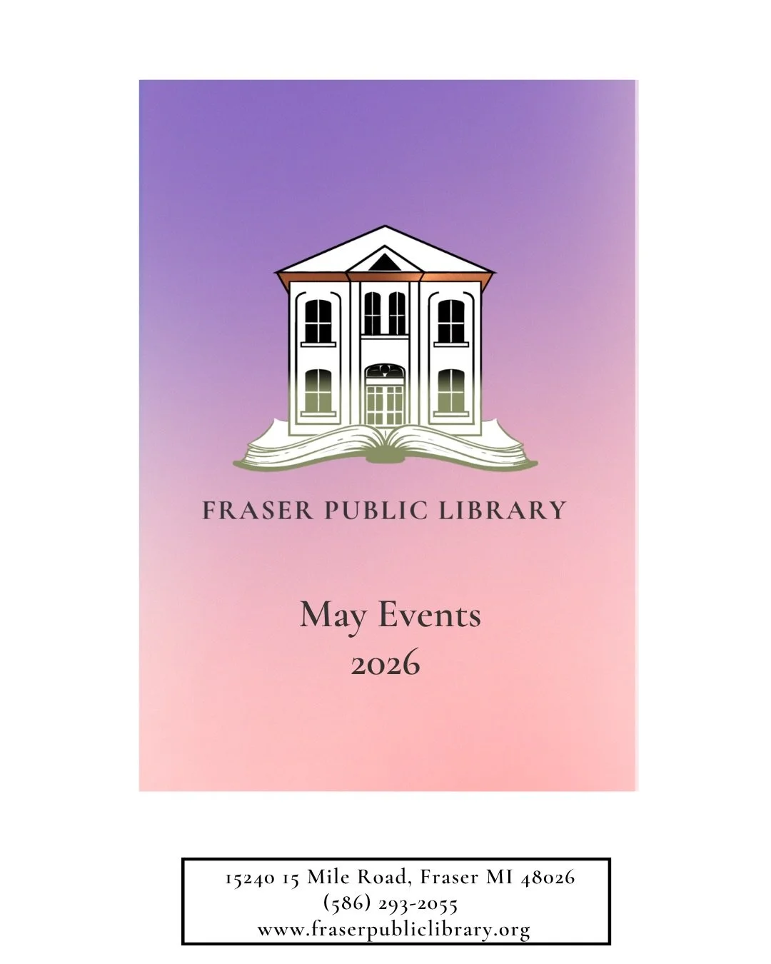 Your May plans start here! 🗓️ From book clubs to local mysteries, we have something for everyone this month at the library. Stop by and grab a printed events sheet today so you don&rsquo;t miss a thing!

#fraserpubliclibrary #frasermichigan #library