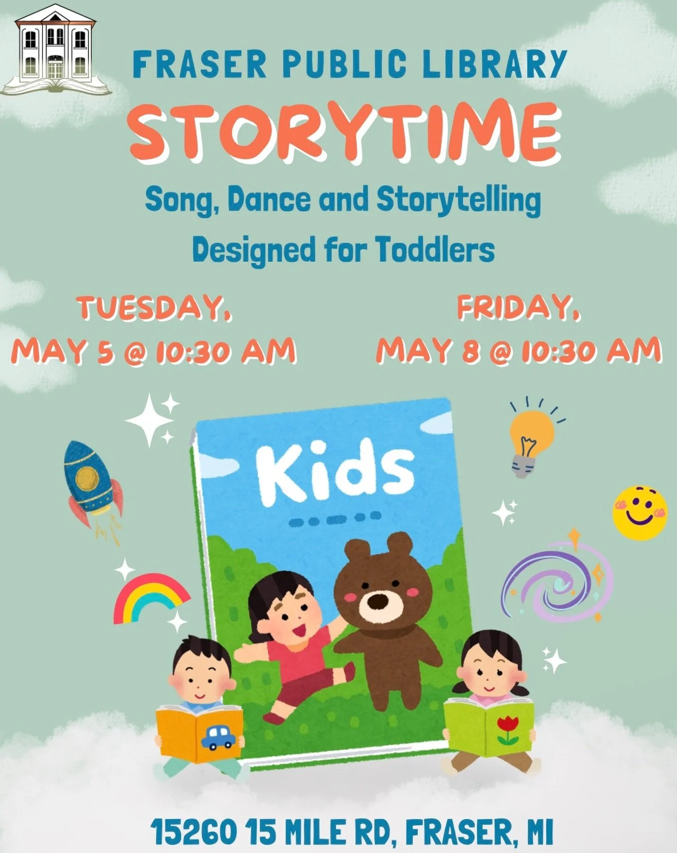 Get ready for a summer of adventure! Join Miss Kristen every Tuesday and Friday morning as we explore the alphabet and jump-start our way into literacy.

From Monsters to Zen, every session is packed with singing, dancing, and plenty of bouncing to k