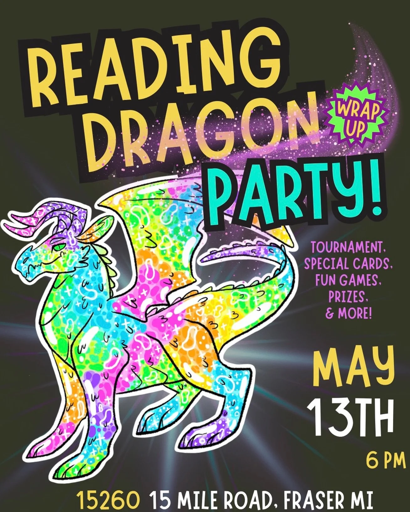 🐉 The Season is Complete, Let&rsquo;s Party! 🎉

 Reading Dragon Season is in the books, and you deserve a celebration!

Come to Fraser Public Library for our Reading Dragons Wrap Up Party! Complete with prizes, mystery packs, special announcements,