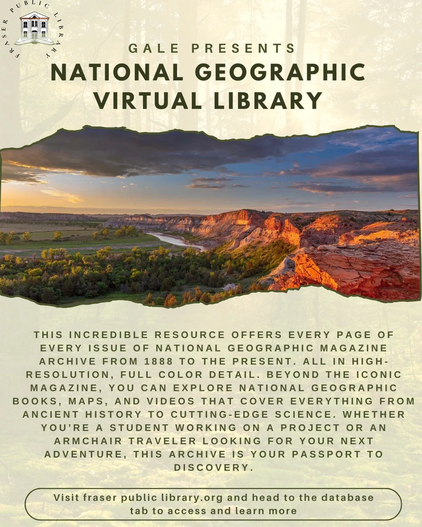 Who needs a time machine when you have a library card? ⏳📸

Gale Presents: National Geographic Virtual Library lets you flip through every single issue of National Geographic. From the very first one in 1888 to this month&rsquo;s edition.

See how th