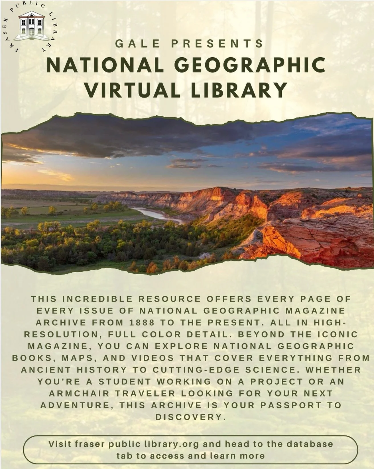 Who needs a time machine when you have a library card? ⏳📸

Gale Presents: National Geographic Virtual Library lets you flip through every single issue of National Geographic. From the very first one in 1888 to this month&rsquo;s edition.

See how th