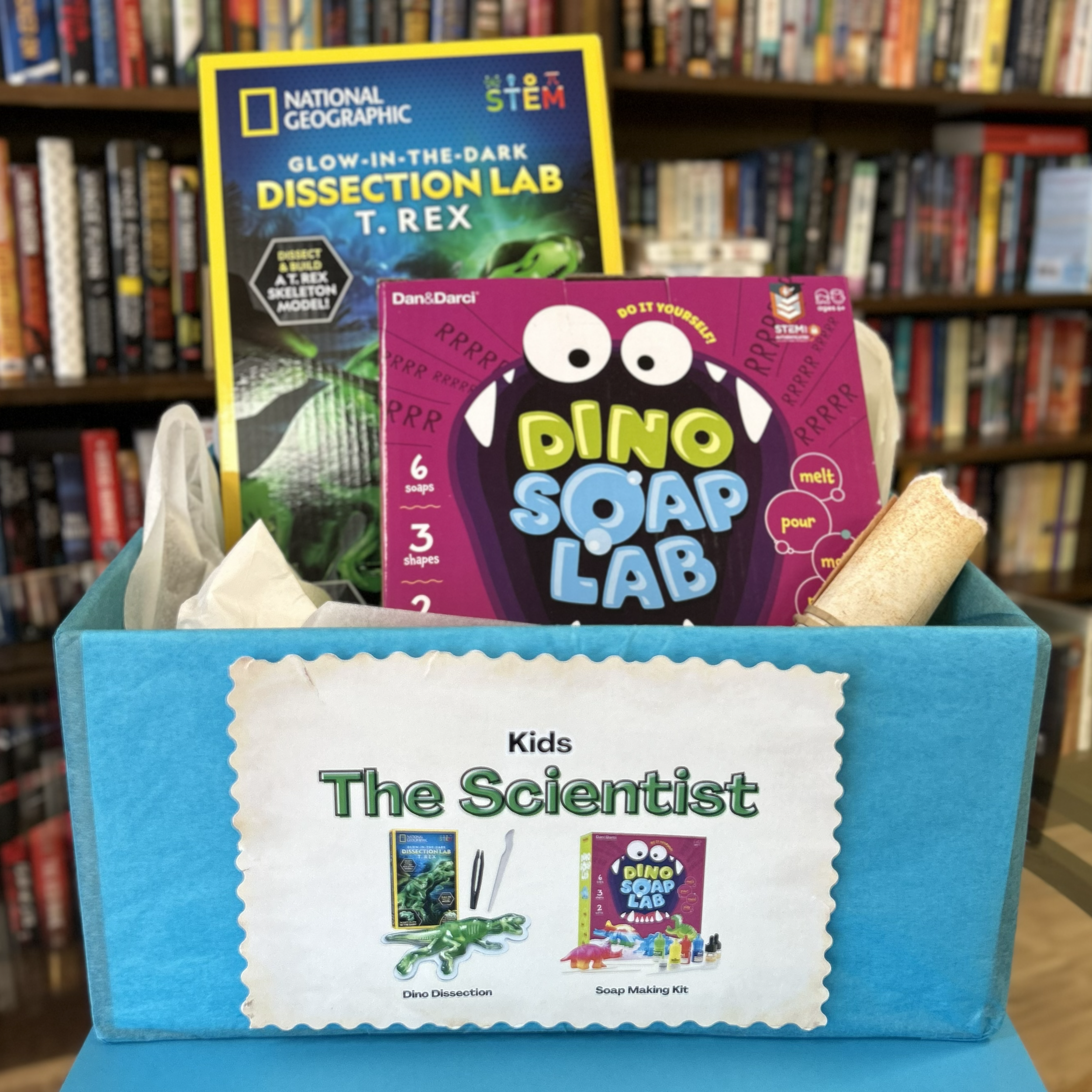 Kid Scientist bundle includes dino soap lab, and T. Rex dissection lab