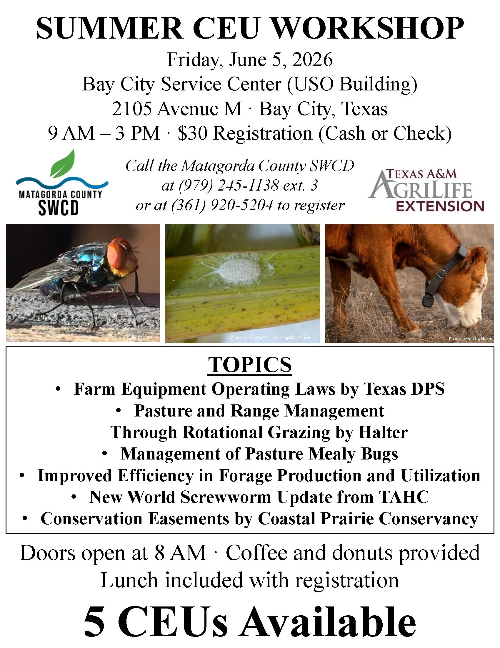 Matagorda County SWCD - Summer CEU Workshop