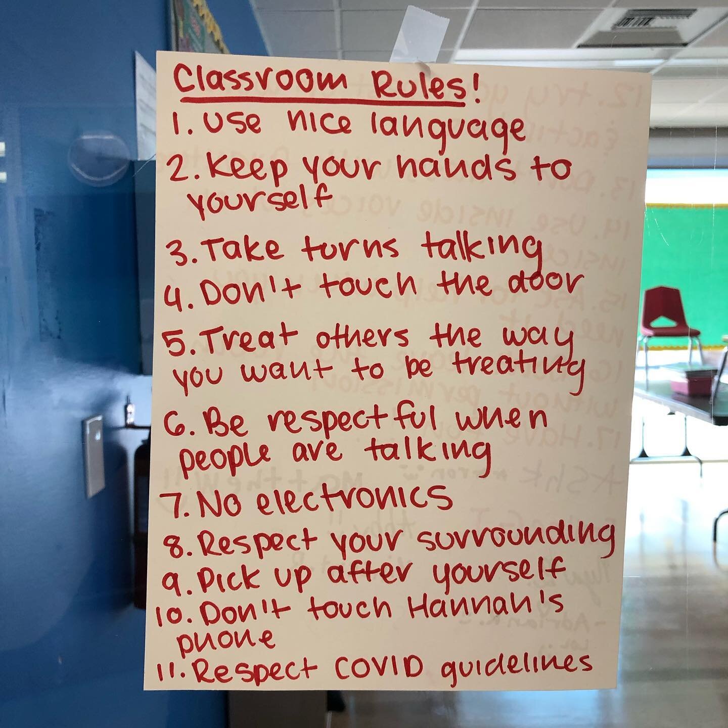 Not sure about #1 and #4 but you have to admire Hannah&rsquo;s boundary setting.  #eastvalleyymca #rules #helpfulreminders #bossypants
