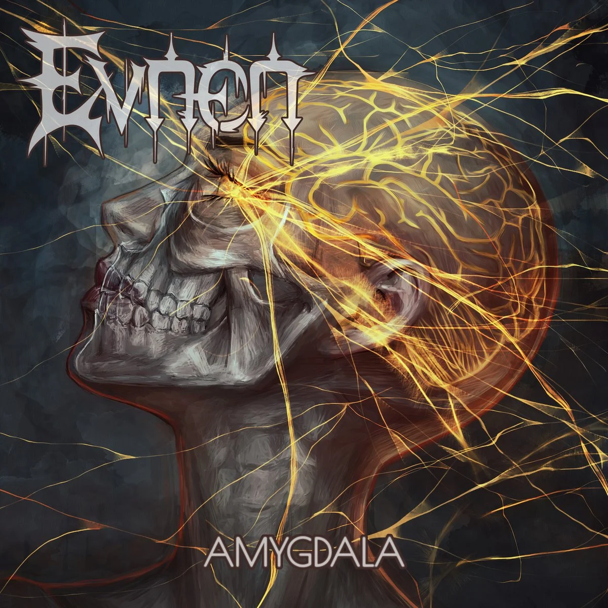 Evnen band Amygdala album cover art, linking to their Bandcamp page