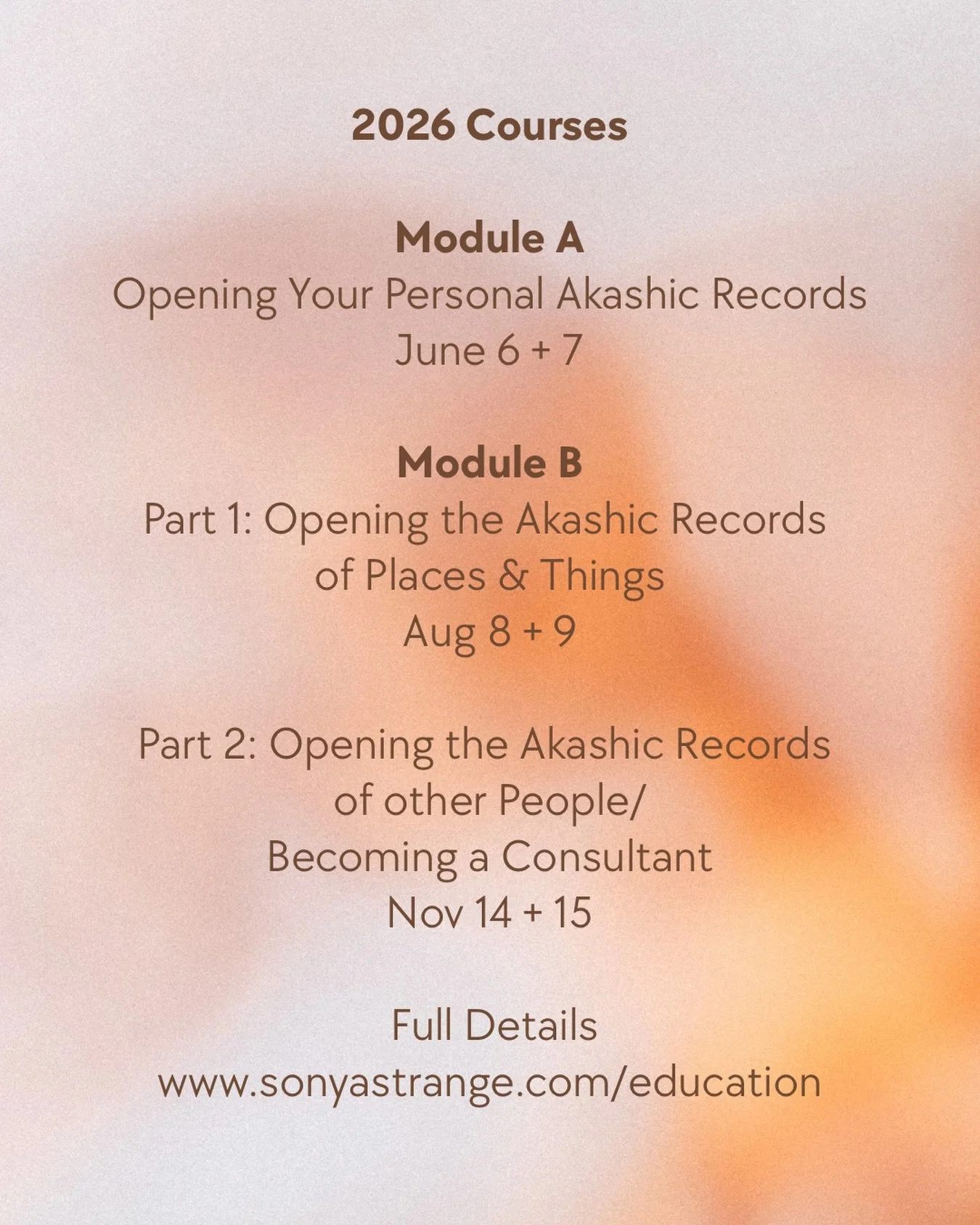 Please note updated 2026 Course dates.

#akashicrecords #energyhealing #innerwork #pastlife #souljourney