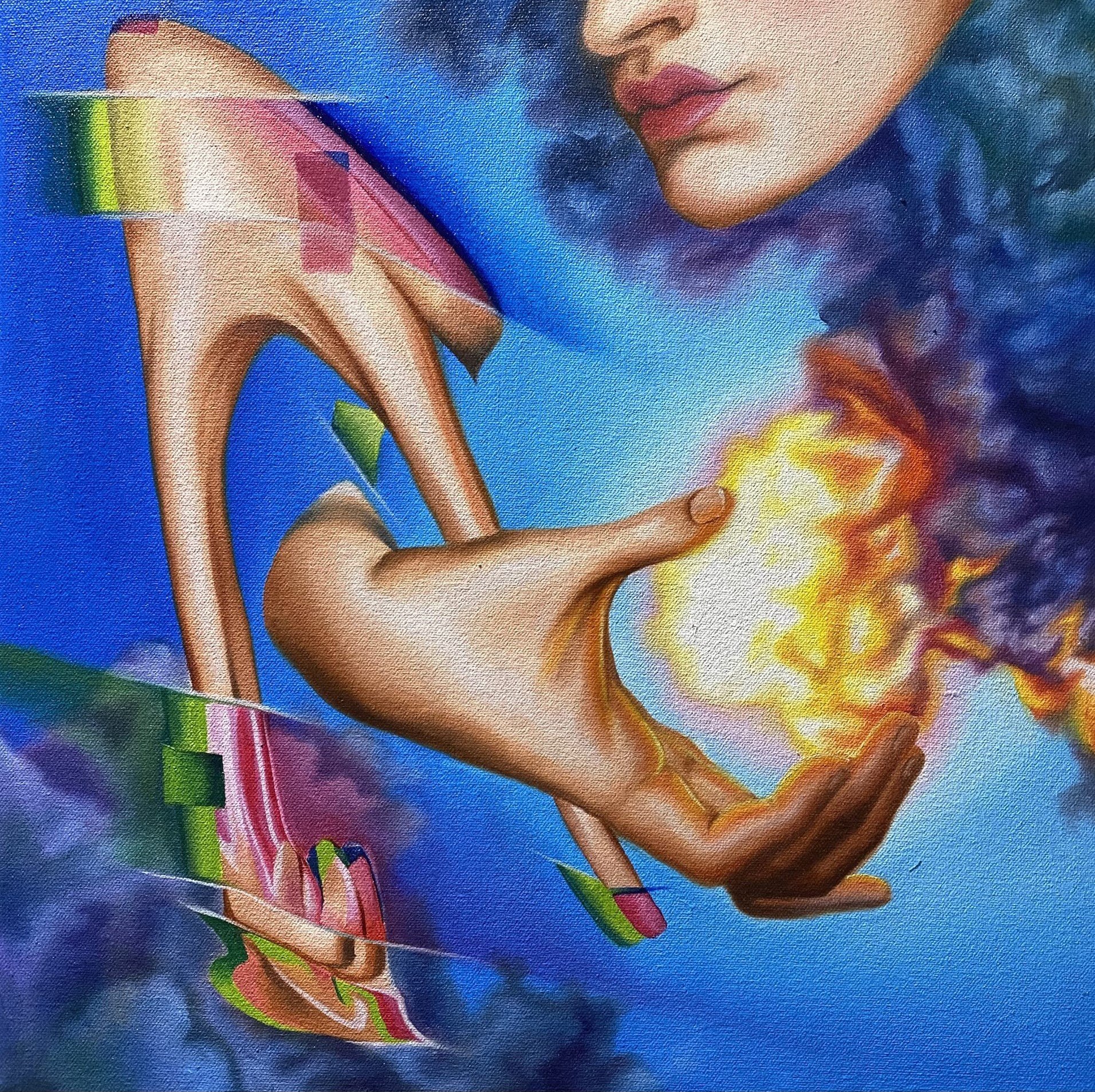 "Creation of Eve, Detonation of Atom", 2023, Oil on Canvas, 16"x16"