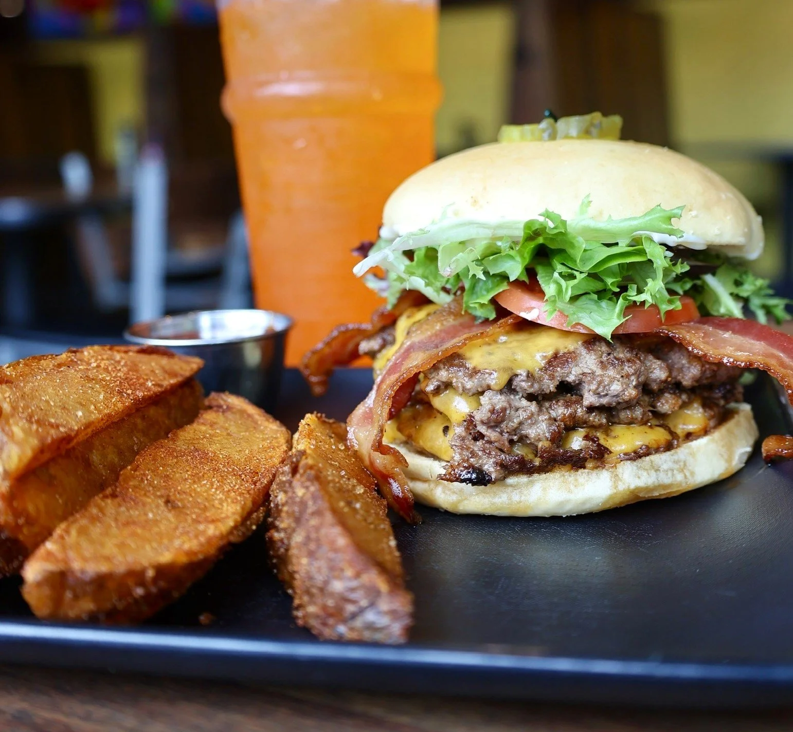 Vol Burger w/ Steak Fries & Ketchup Glaze