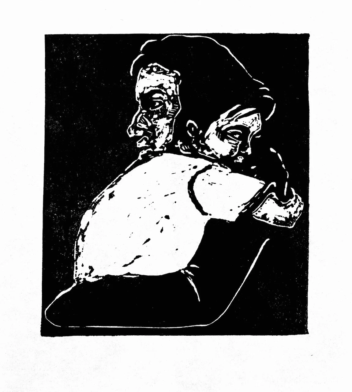 Me, myself and God Linocut