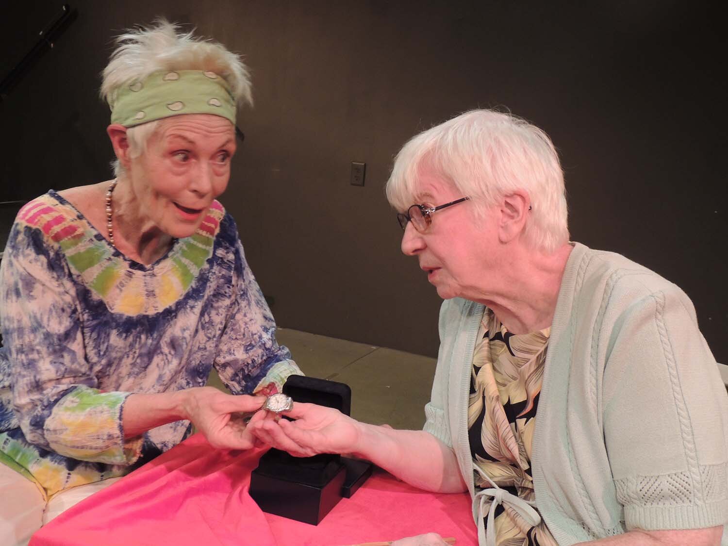 "The Appraisal" by Scott Mullen. L to R: Anne Saxton-Hersh, Alice Zigelis