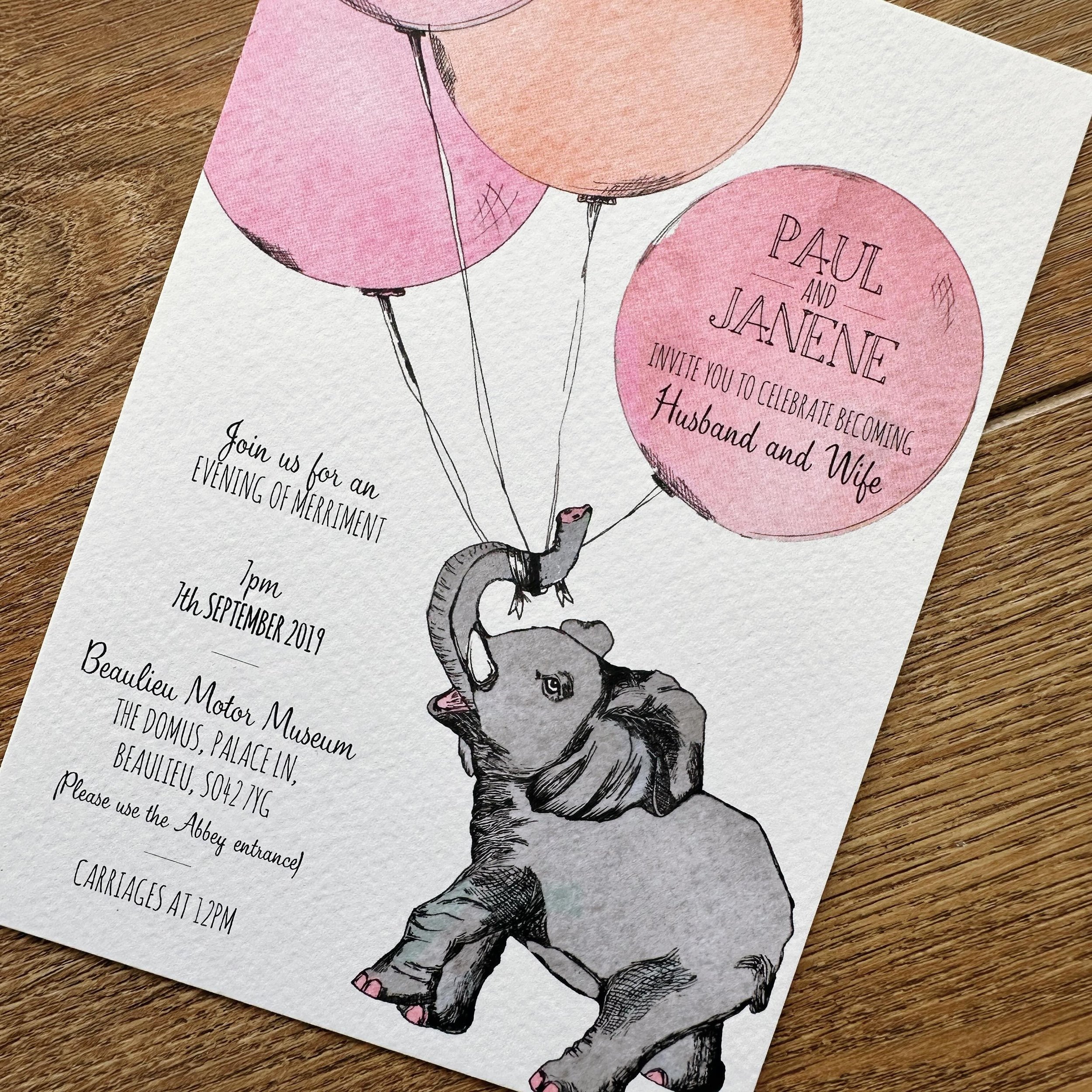 Throwback to a big elephant with big balloons!

I loved this commission! 

I met Janene to run through her wedding plans and she had the funnest of ideas for her vintage circus themed day including her love for the big eared grey guy featured on the 