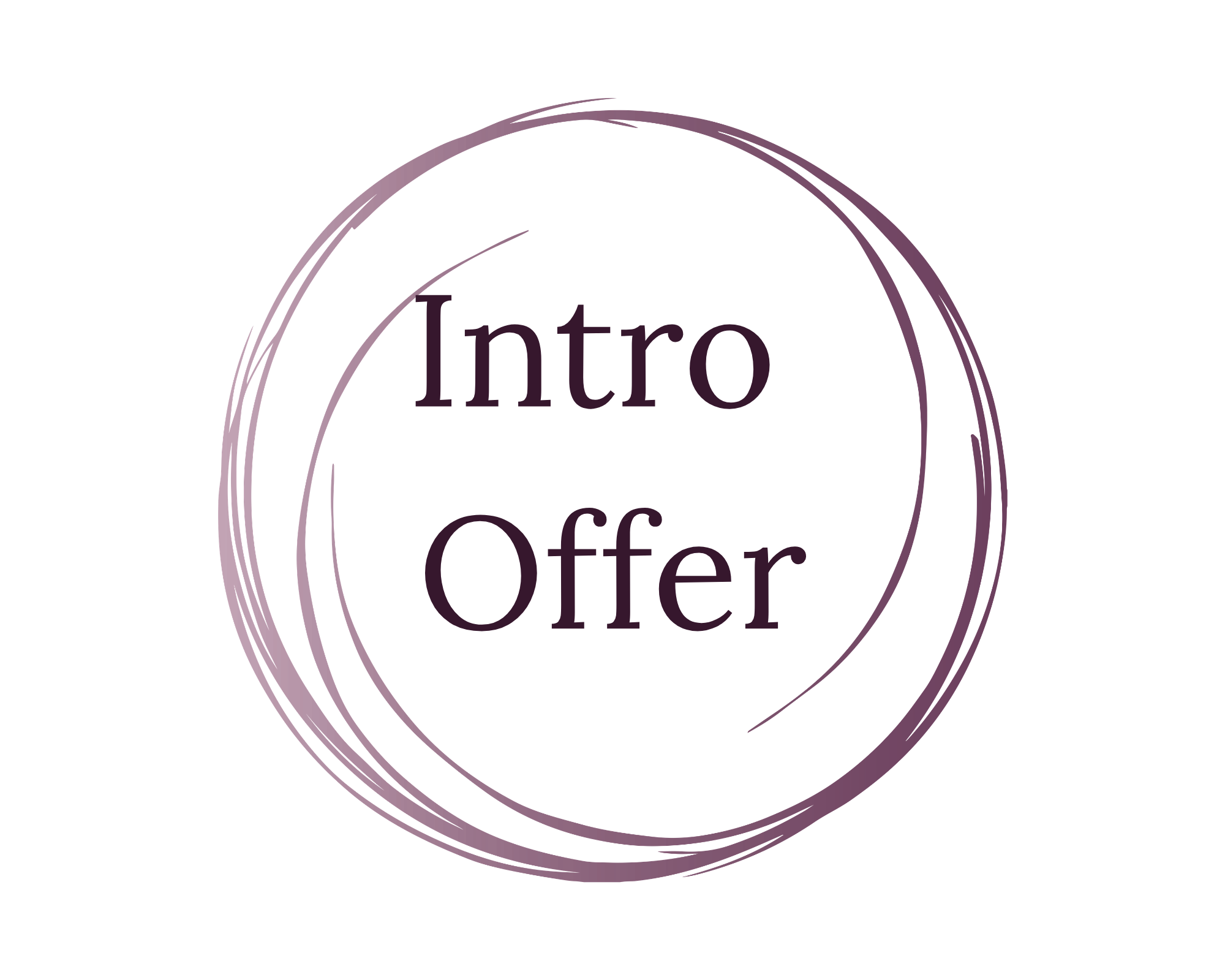 Stylized logo with the words "Intro" and "Offer" inside a series of purple concentric circles.