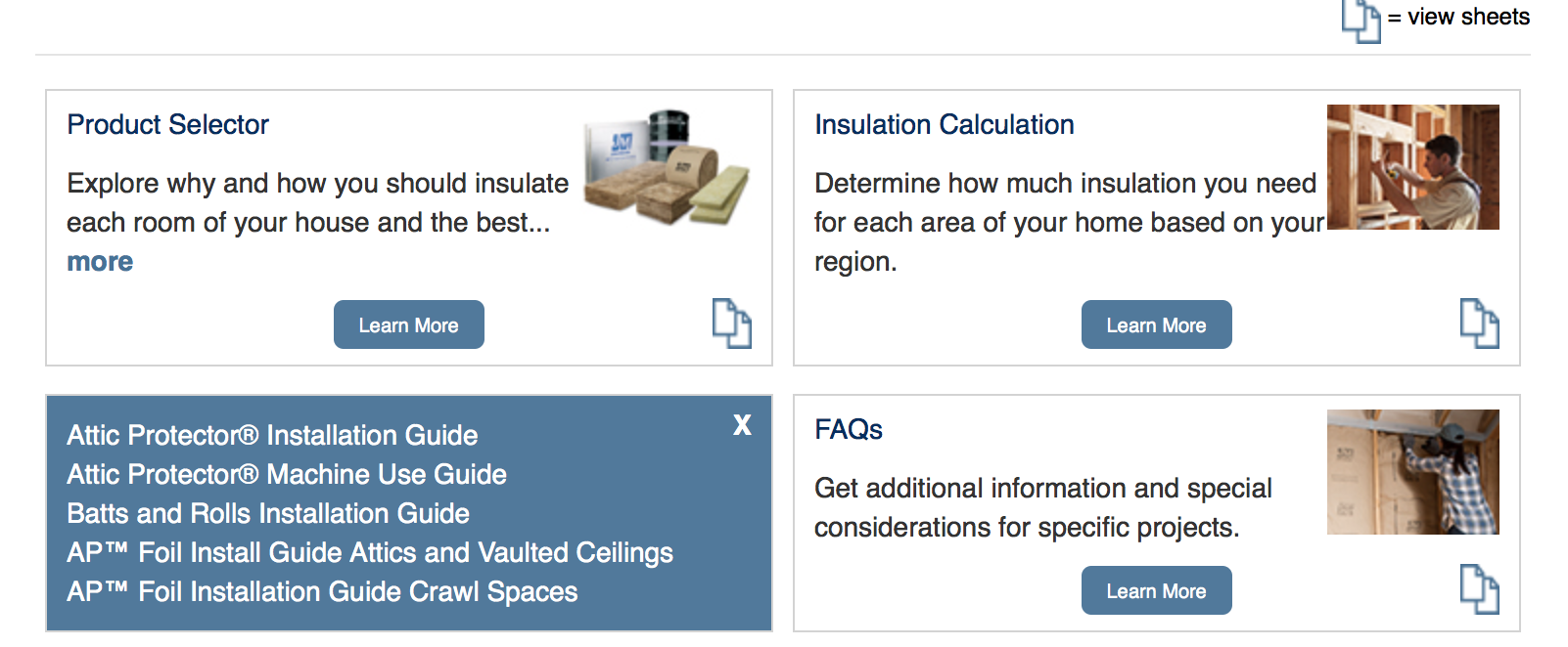 An overlay feature to give quick access to frequently used datasheets without going into multiple pages.