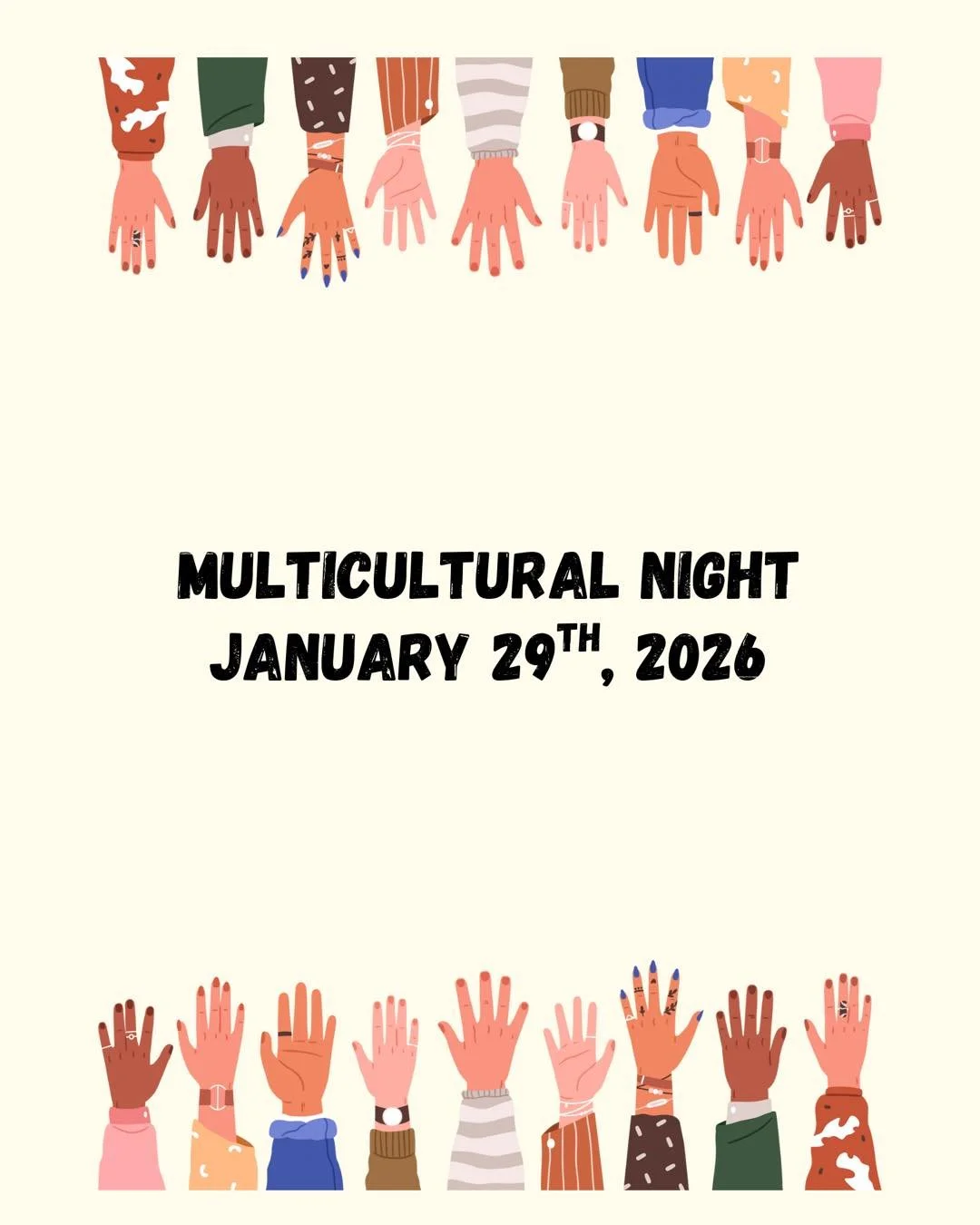 ‼️We&rsquo;re going to have our first multicultural event on January 29th from 5:30-7 pm. 
 🔹We want to have a way to celebrate all the awesome countries and cultures Fox Hollow represents and come together as a community. In order for this to be a 