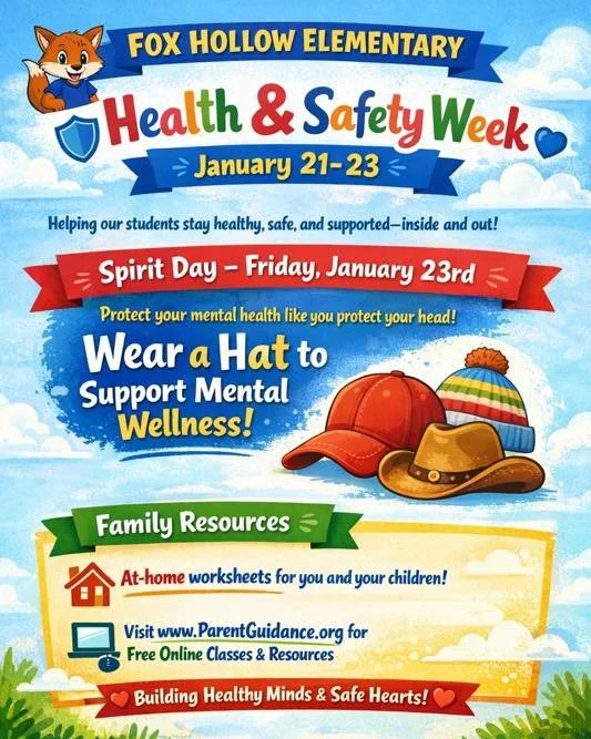 🧠Mental Health Week (January 22nd-24th) 
Our students will be learning about naming and identifying their emotions. 
 😁😭😡😬🤗
We've attached "The Emotions Wheel" and the "STOP" exercise that you can review with your children. 