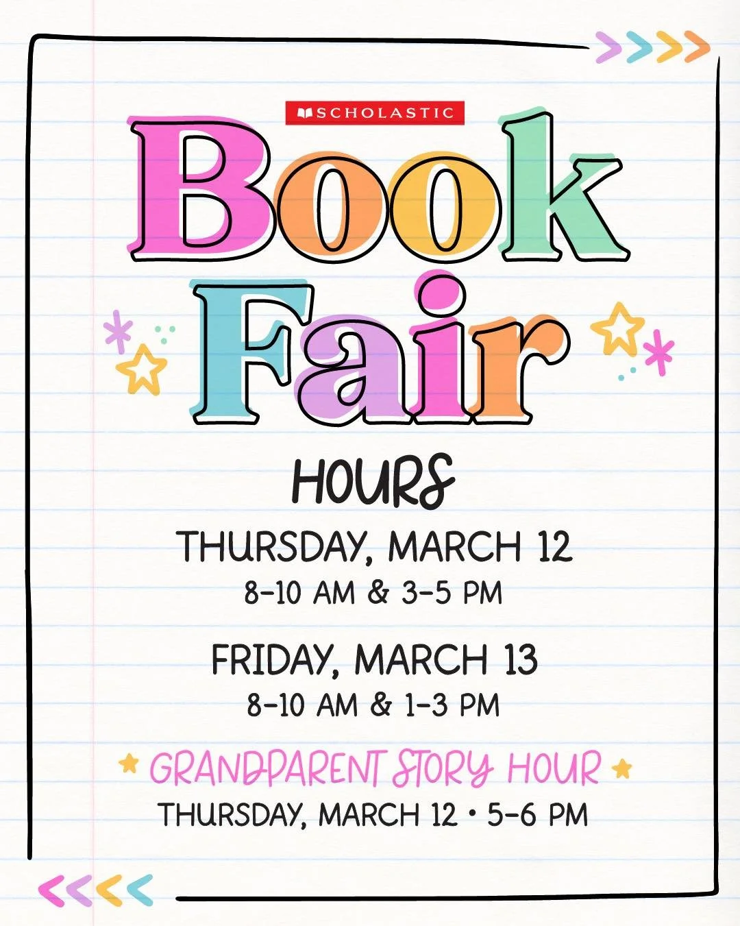 Mark those calendars 🗓️ 

Our book fair is coming up! 📚 

‼️ don&rsquo;t forget we also have grandparent story hour on March 12th from 5-6 pm 

🫶🏼We are still in need of volunteers, sign up at the 🔗 in our bio or at https://www.signupgenius.com/