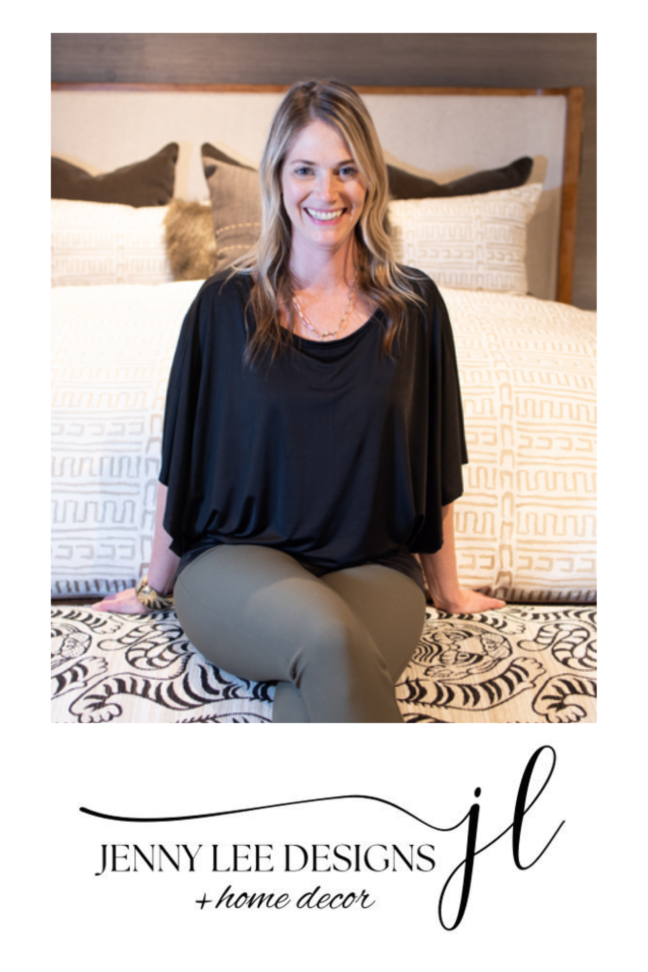 Logo for Jenny Lee Designs, a home decor brand.