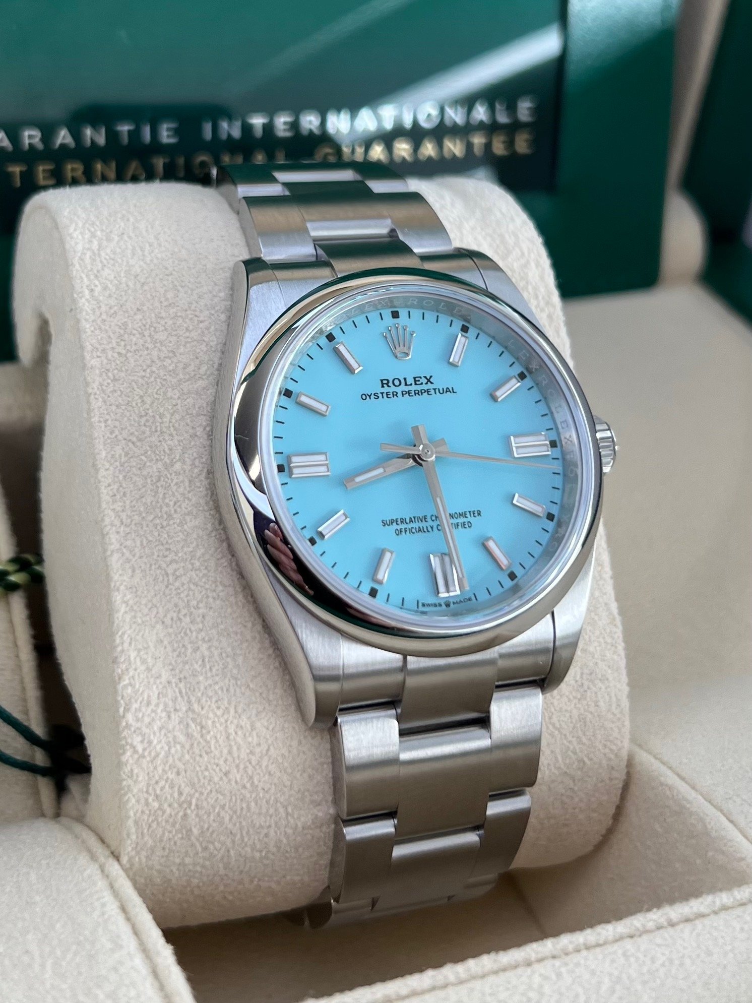 Rolex 126000 Oyster Perpetual 36 Tiffany Blue 2024 — Motion Watches
