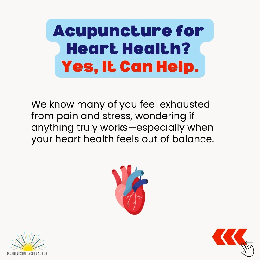 Acupuncture gently supports your body&rsquo;s natural rhythm, easing stress, balancing blood pressure, and bringing calm when it feels like nothing else works.⁠
⁠
Tap the link in our bio to learn more about how acupuncture can help your heart and ove